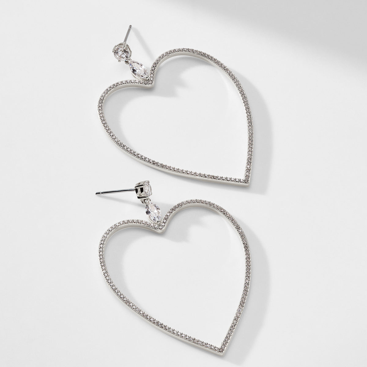 CIRQUE CZ HEART DROP EARRINGS