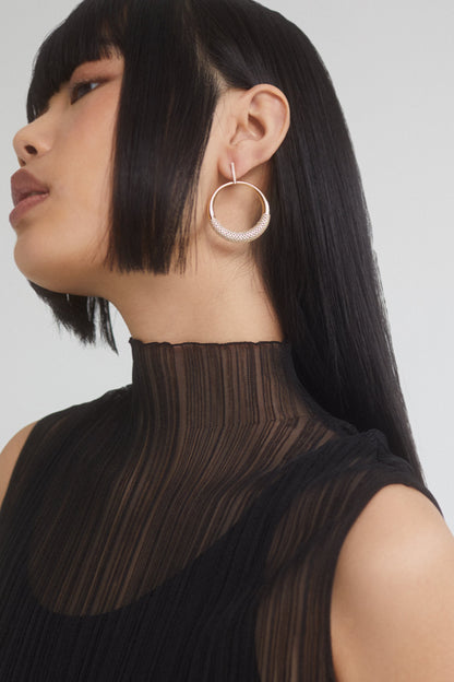 JUNO LARGE FRONTAL CZ HOOP EARRINGS