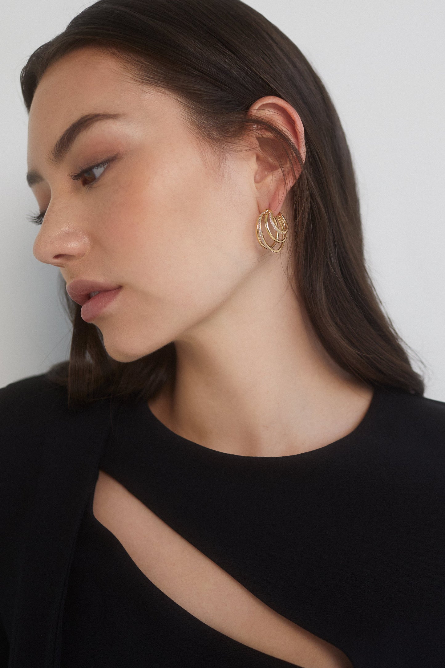 JUNO CZ QUADRUPLE HOOP EARRINGS