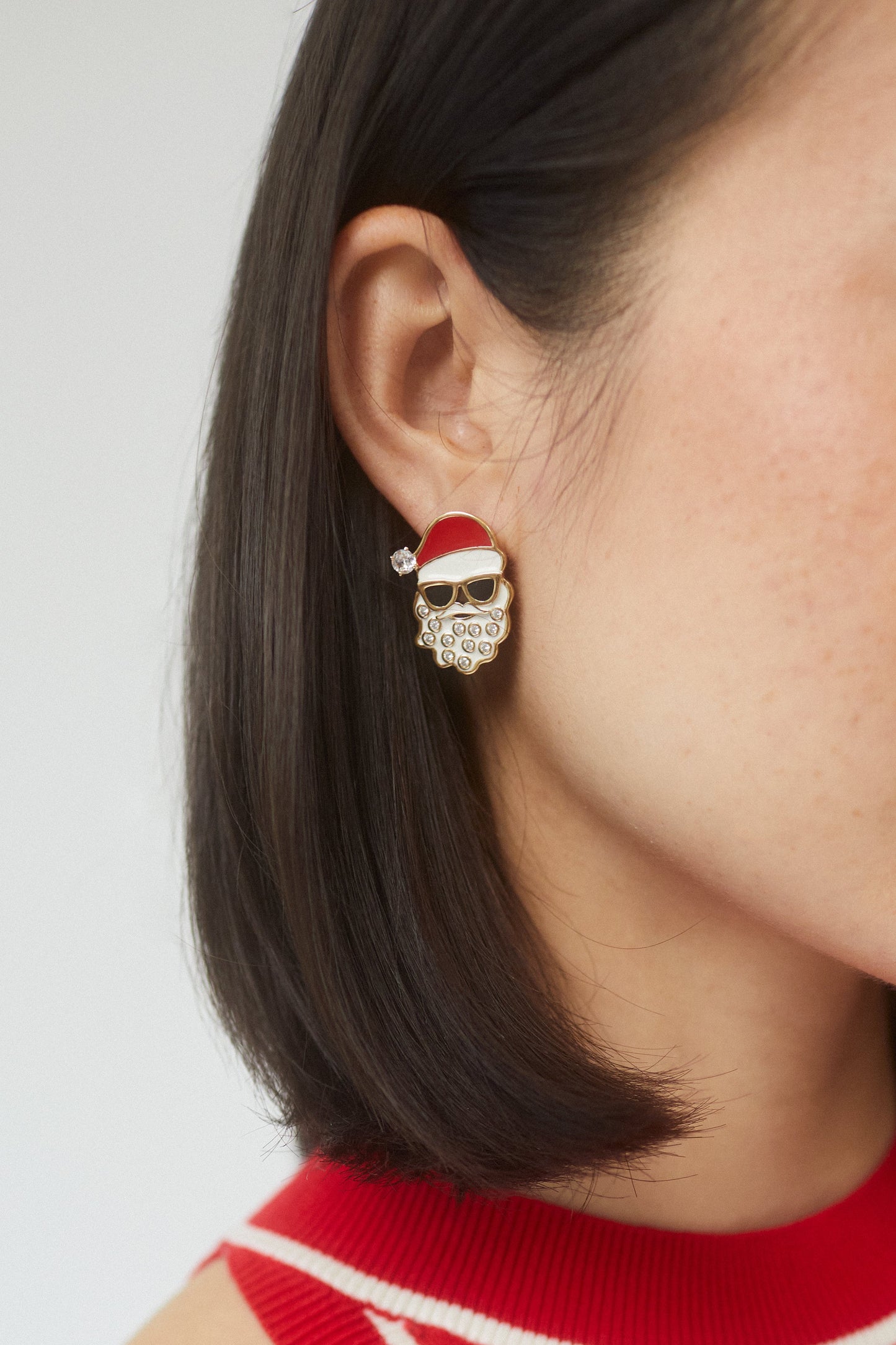 HOLI-DAZE SANTA STUD EARRINGS