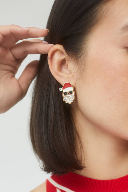 HOLI-DAZE SANTA STUD EARRINGS