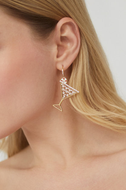 HOLI-DAZE PEPPERMINT MARTINI DROP EARRINGS