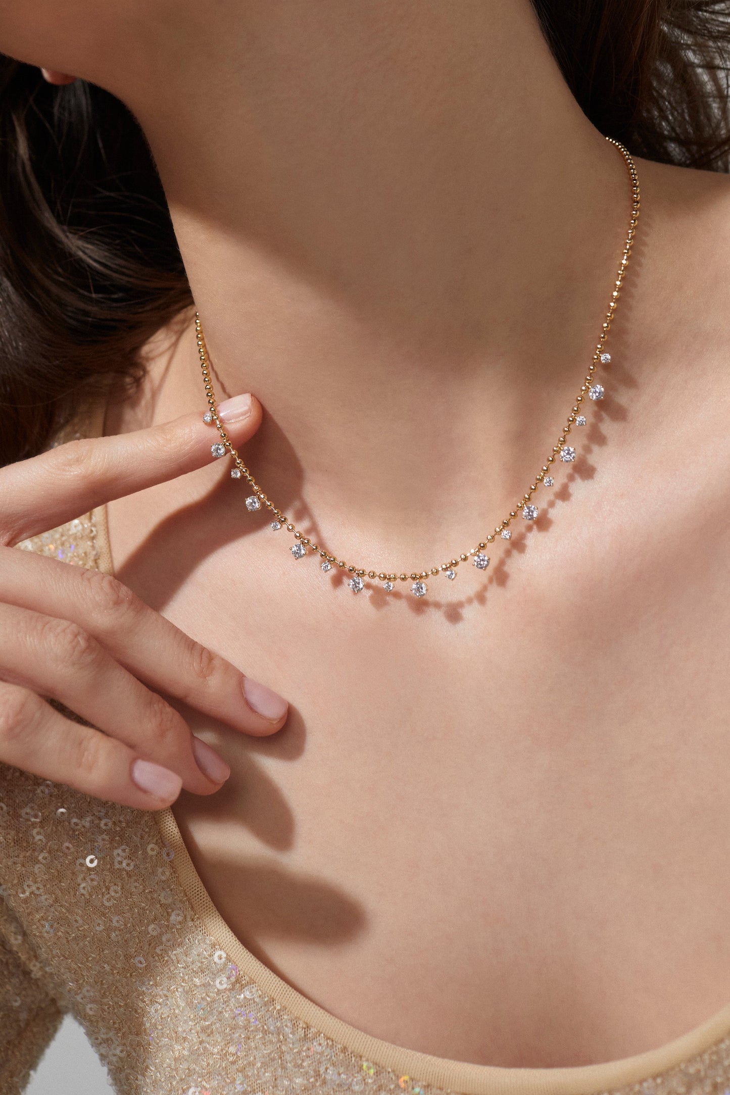 TWILIGHT CZ SHAKY COLLAR NECKLACE
