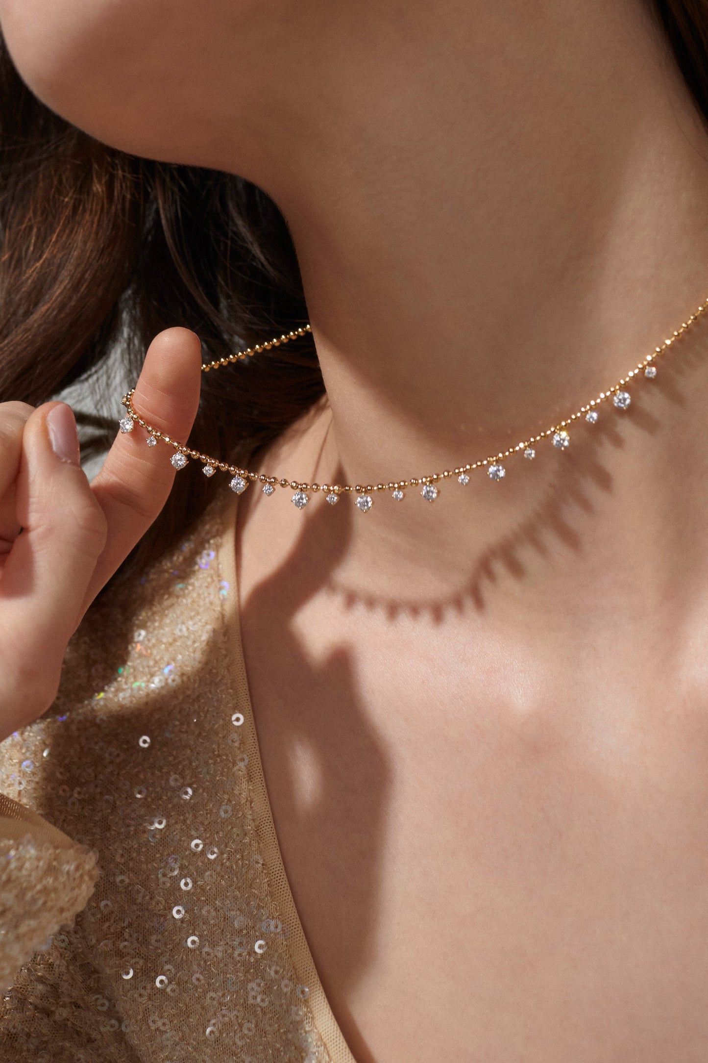 TWILIGHT CZ SHAKY COLLAR NECKLACE