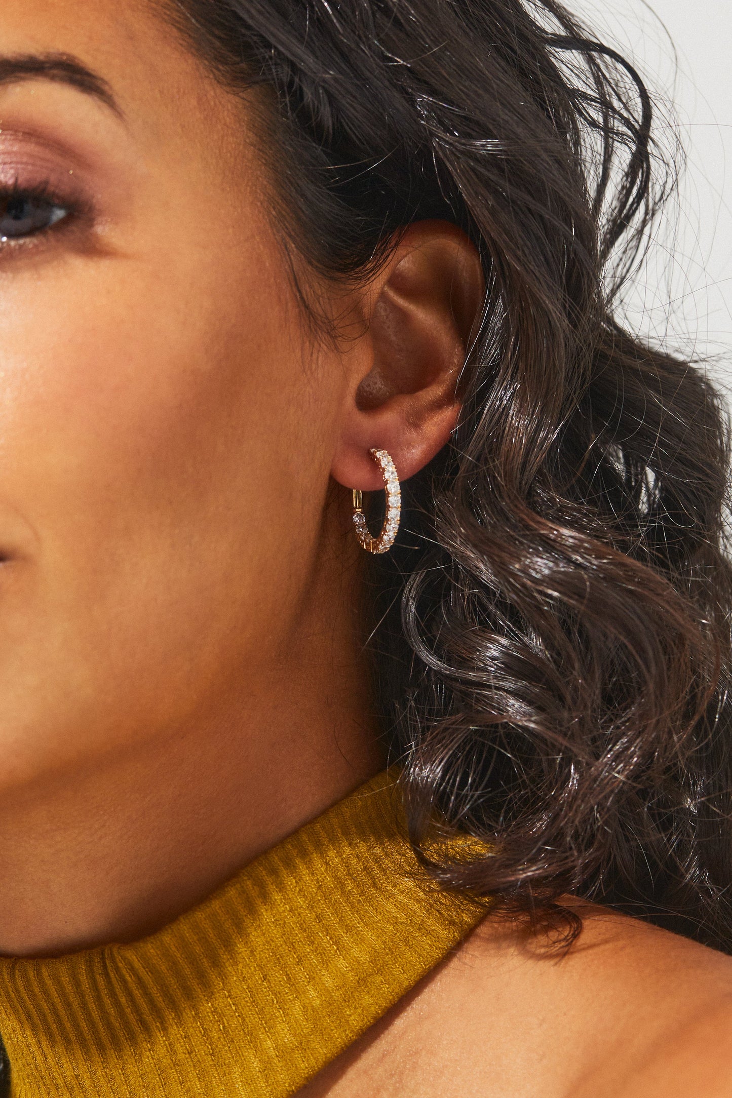 PERFECT HOOPS 2.5MM CZ X 20MM HOOP EARRINGS