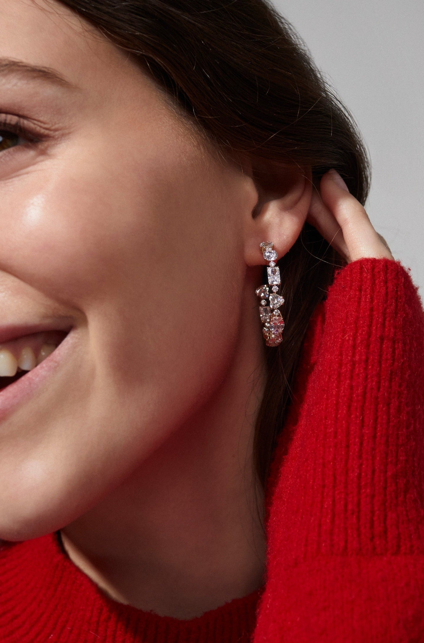 CORA C HOOP CZ EARRINGS