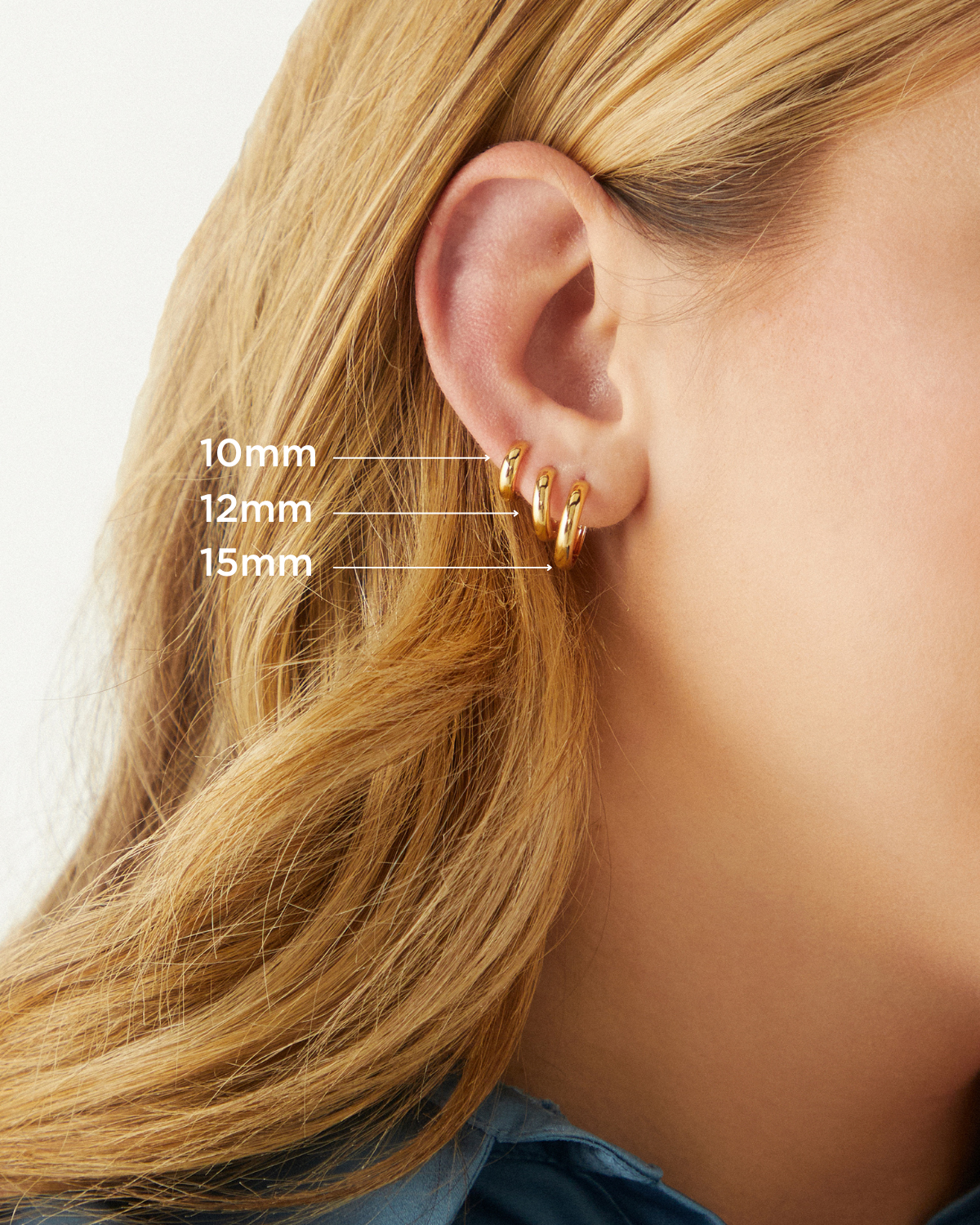 14KT GOLD 10MM BOLD HUGGIE HOOP EARRING