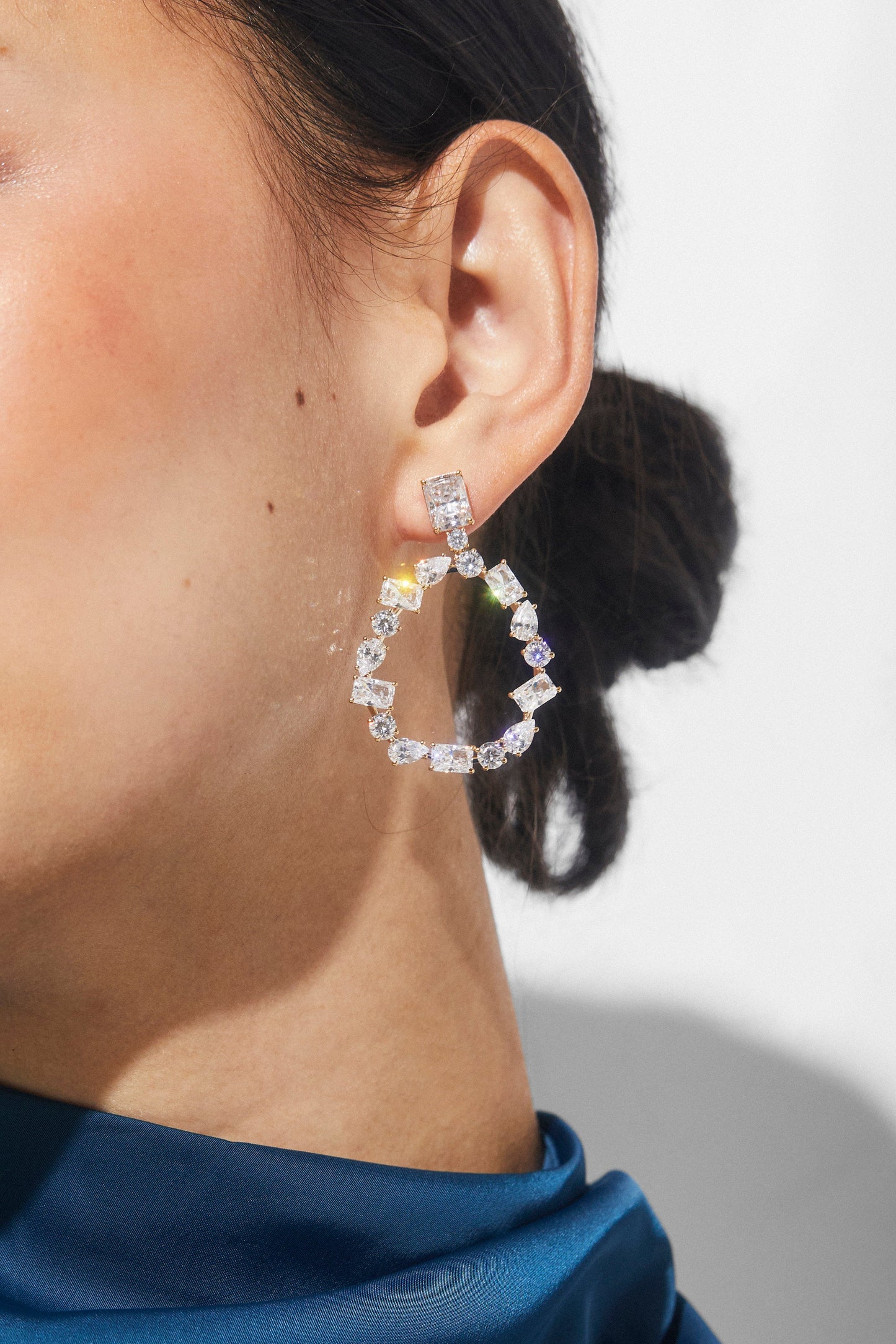 ROCKSTARS CZ FRONTAL HOOP EARRINGS