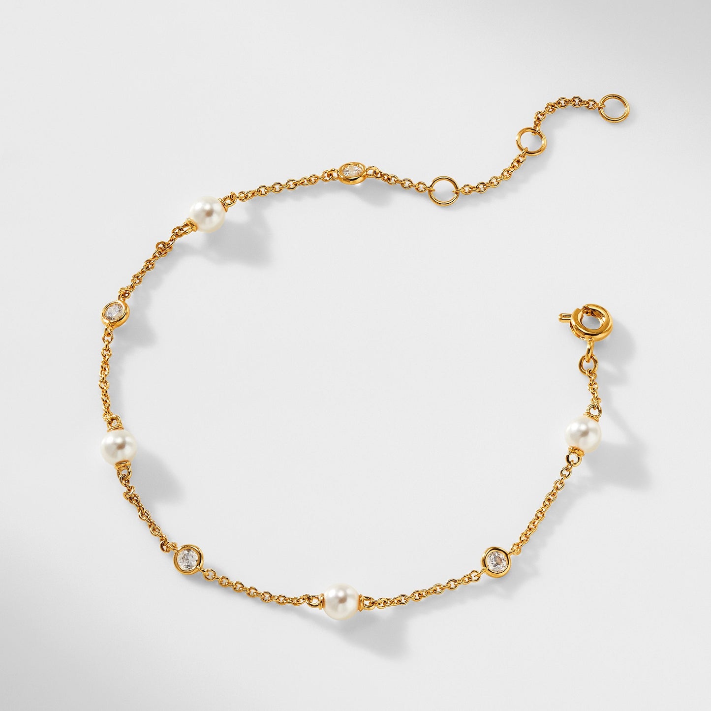 EMILIA PEARL AND CZ LINE BRACELET
