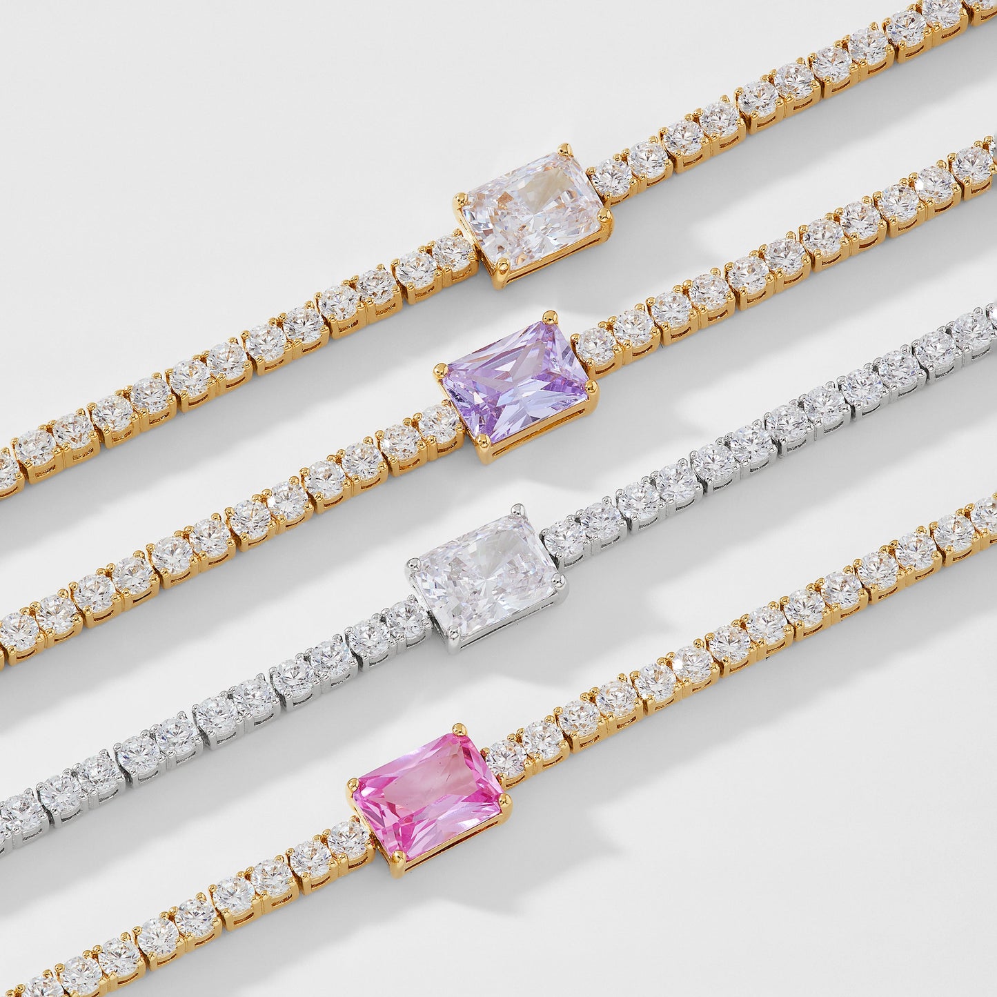 TENNIS ANYONE EMERALD CUT CZ TENNIS BRACELET