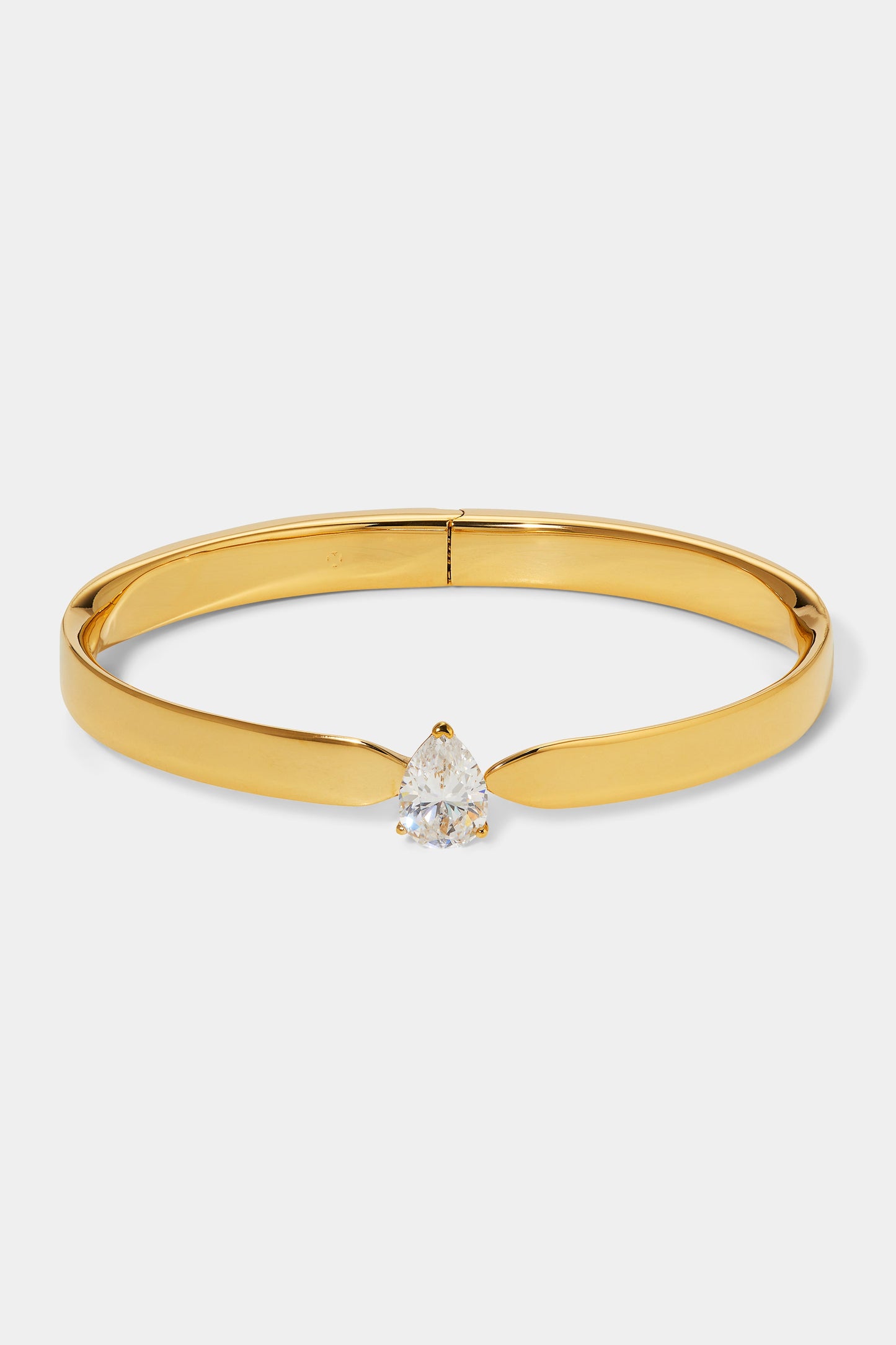 FARRAH PEAR CZ SIDE HINGE BRACELET