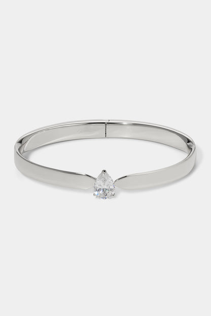 FARRAH PEAR CZ SIDE HINGE BRACELET