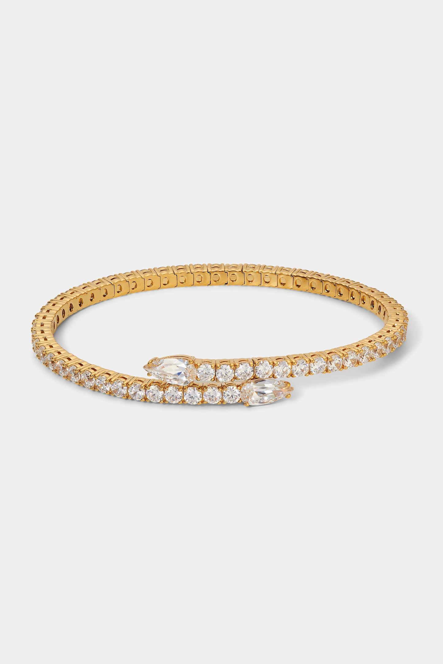 DAZZLE CZ BYPASS PEAR FLEX WRAP BRACELET