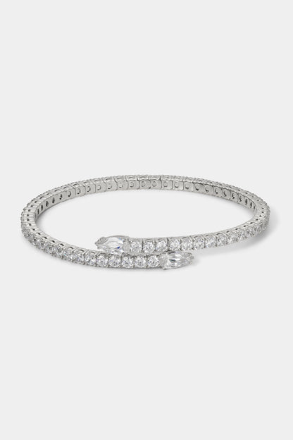 DAZZLE CZ BYPASS PEAR FLEX WRAP BRACELET