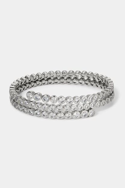 DAZZLE TRIPLE ROW ROUND CZ FLEX WRAP BRACELET