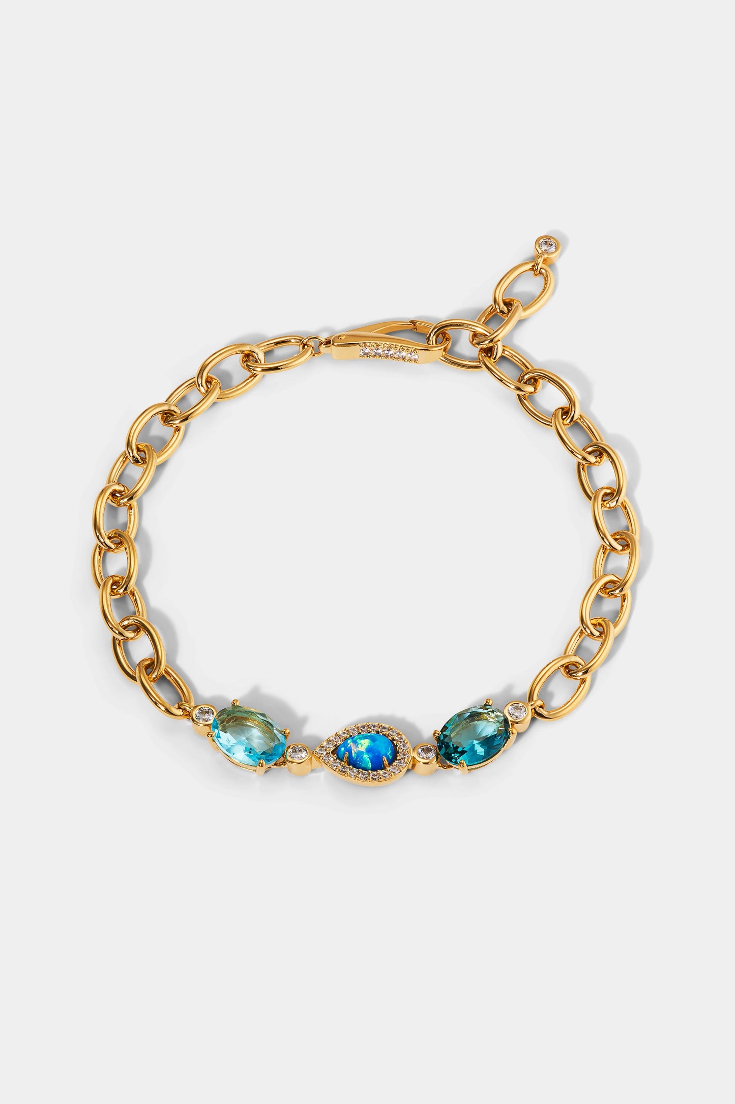 BLUE LAGOON CHAIN BRACELET IN GOLD PLATING