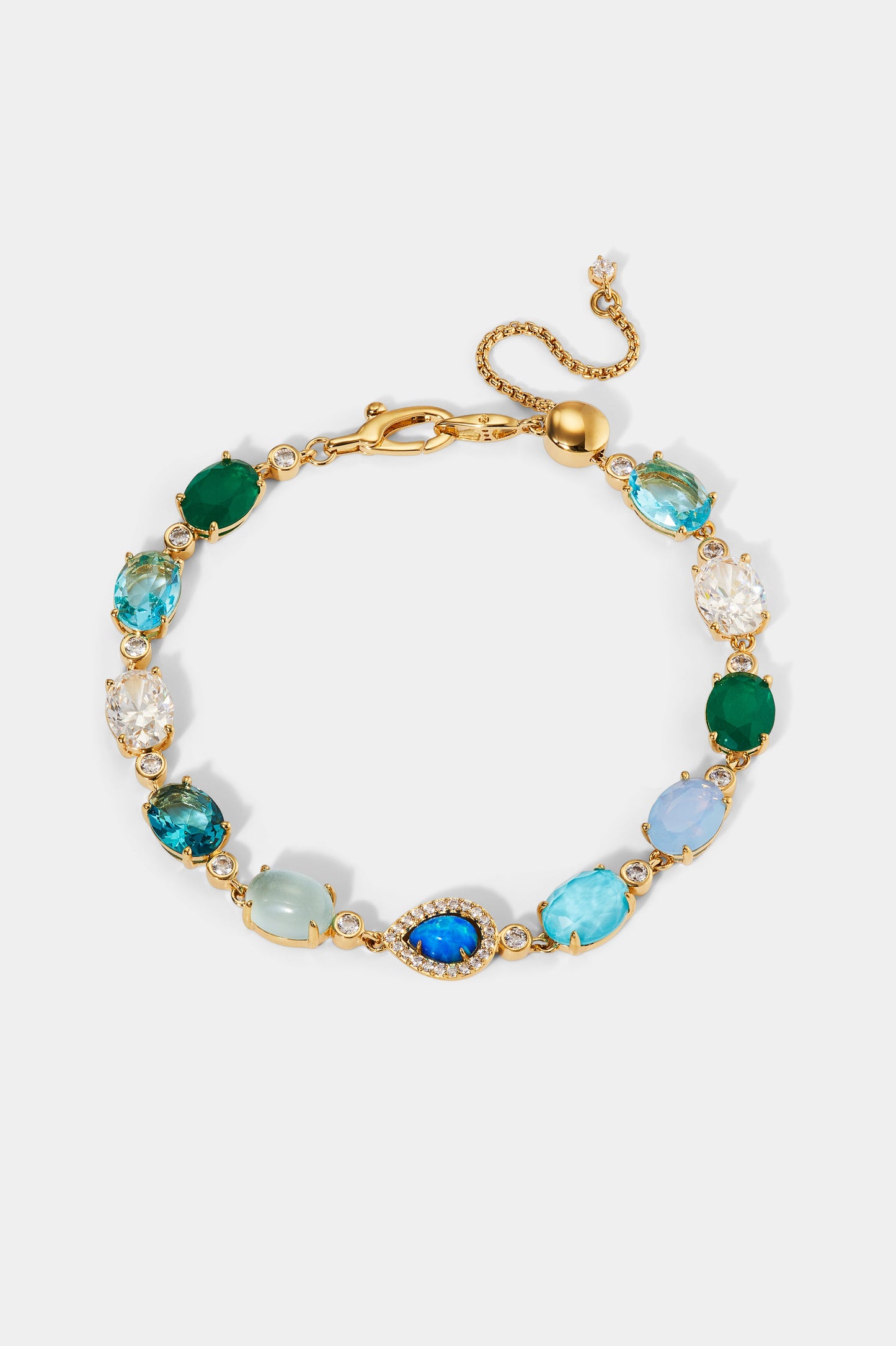 BLUE LAGOON LINE BRACELET IN GOLD PLATING