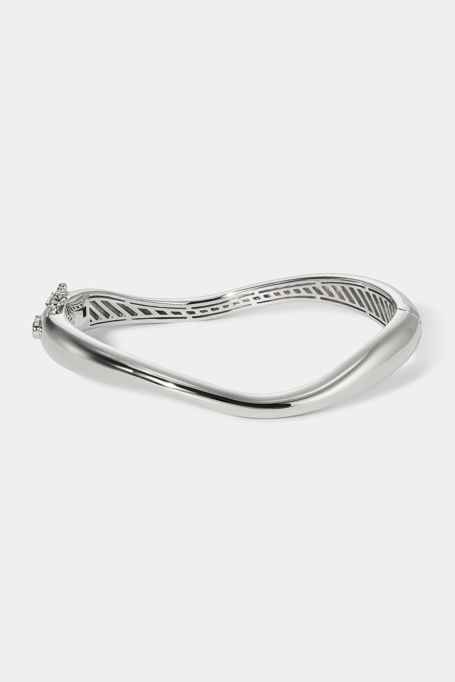 ALMA METAL ORGANIC HINGE BRACELET IN RHODIUM PLATING