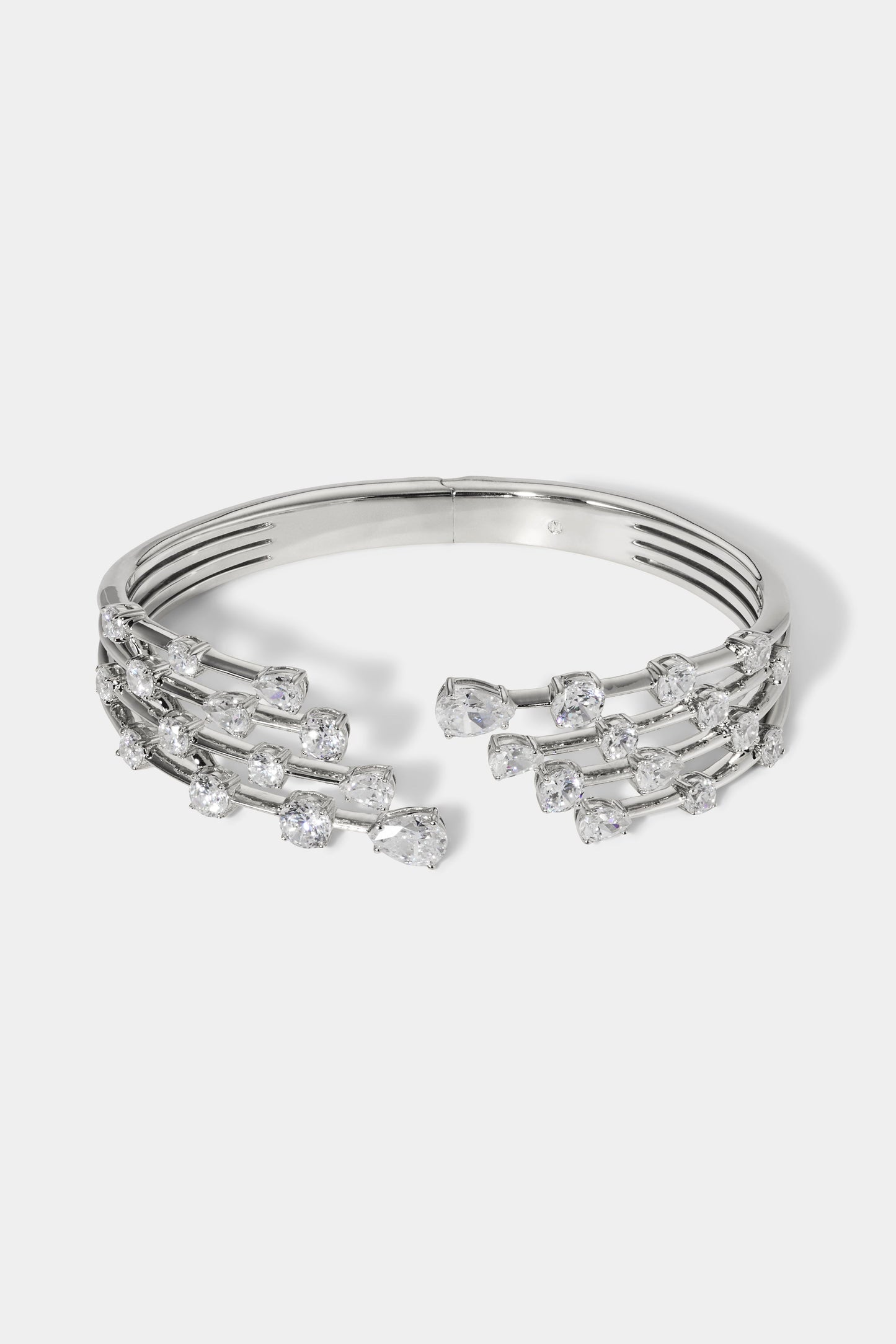 HOLLYWOOD MULTI ROW BRACELET IN RHODIUM PLATING