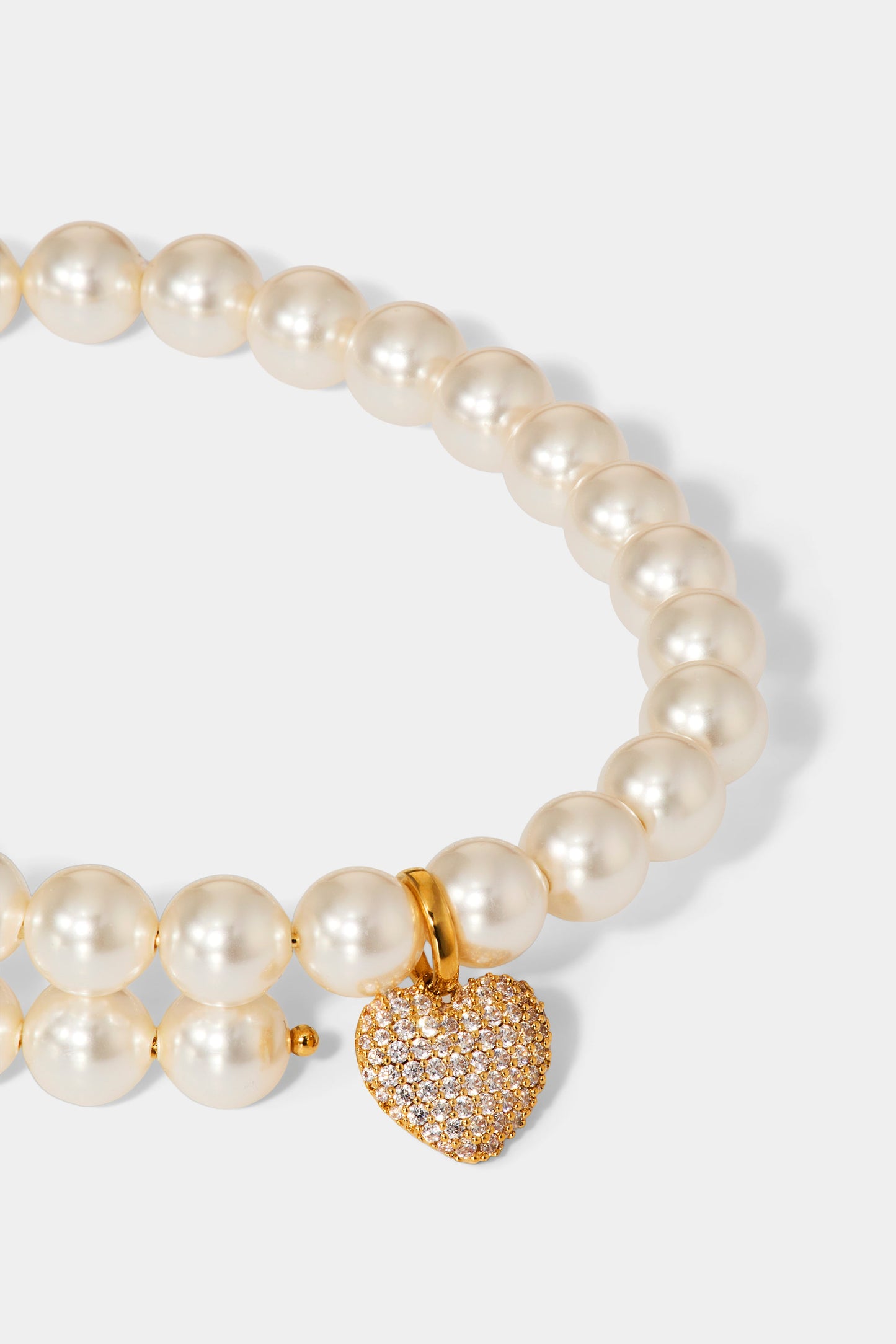 POPPY 6MM HEART PAVE CZ DOUBLE WRAP BRACELET DETAIL CLOSE UP VIEW