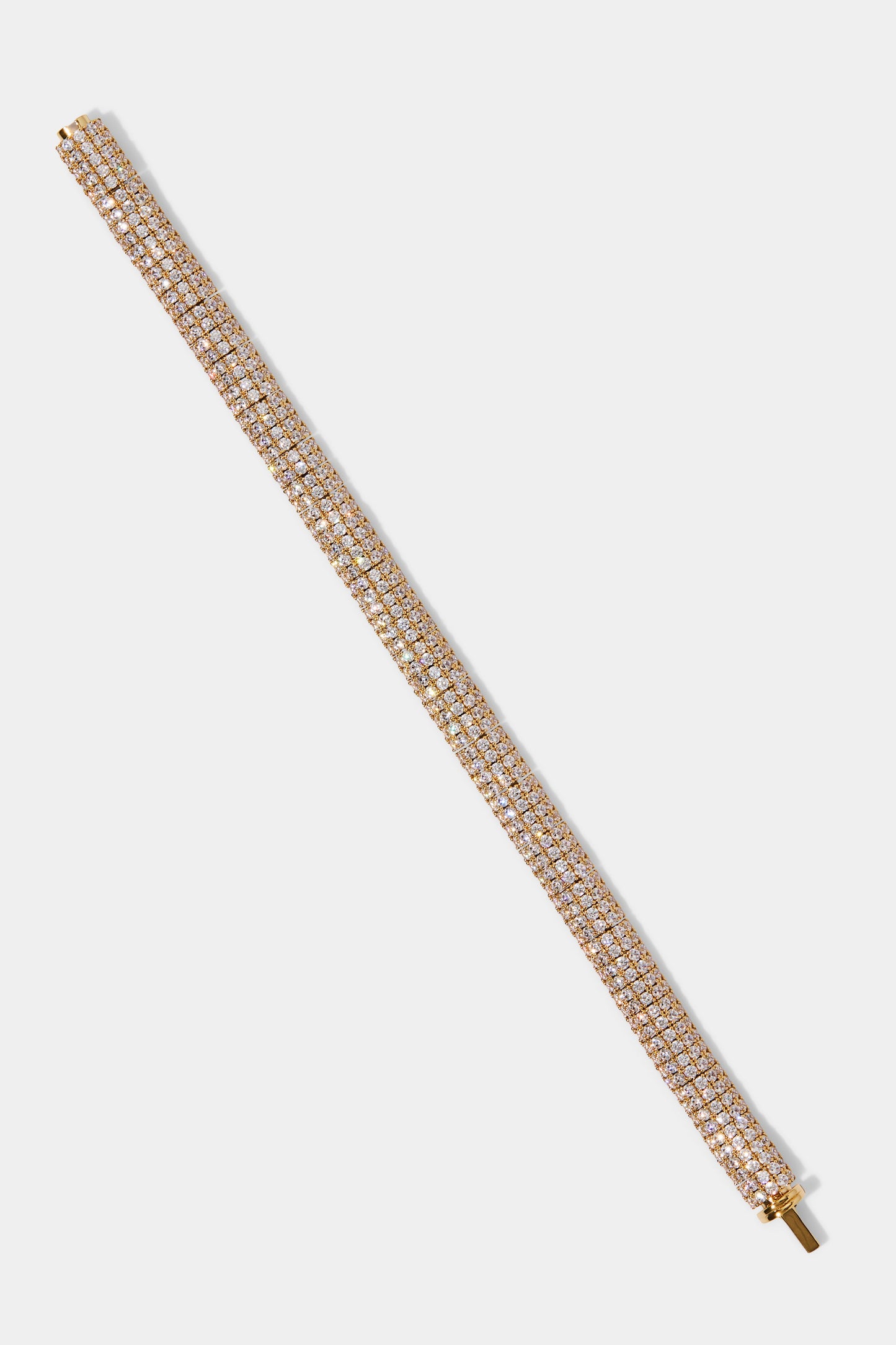 CRUSHED PAVE DOME BRACELET IN GOLD PLATING