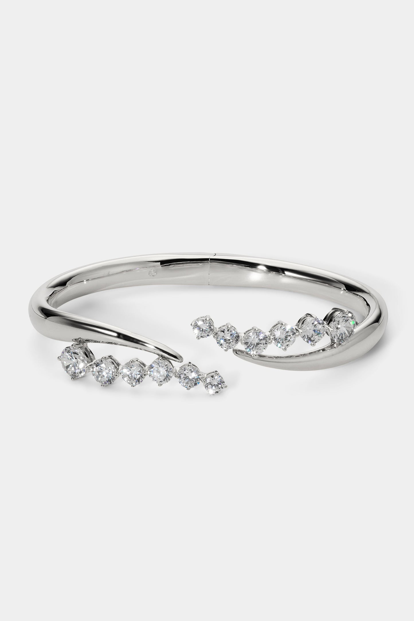 PHENOM BYPASS BRACELET IN RHODIUM PLATING