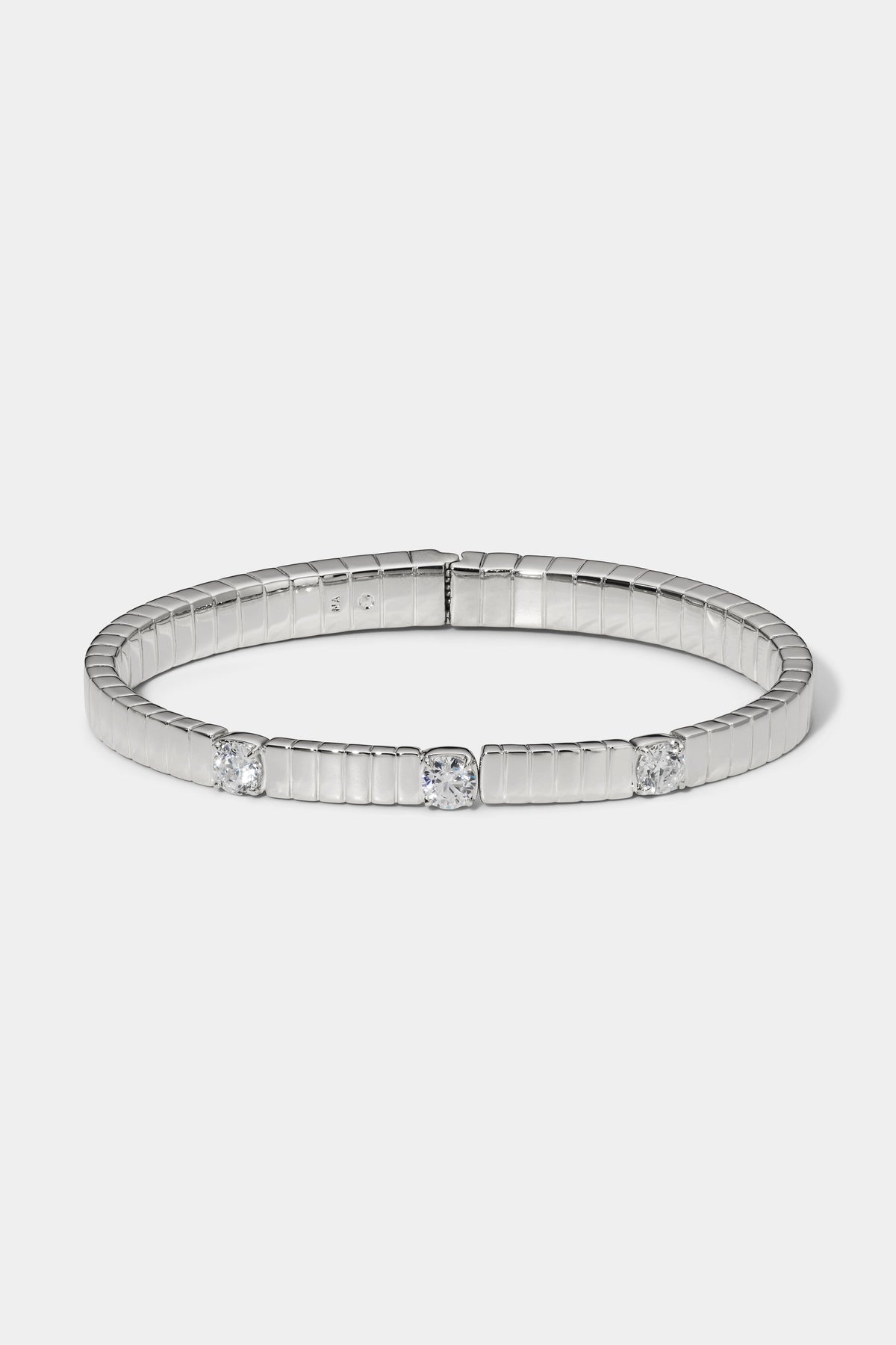 DELANCEY BOTTOM HINGE BRACELET IN RHODIUM PLATING