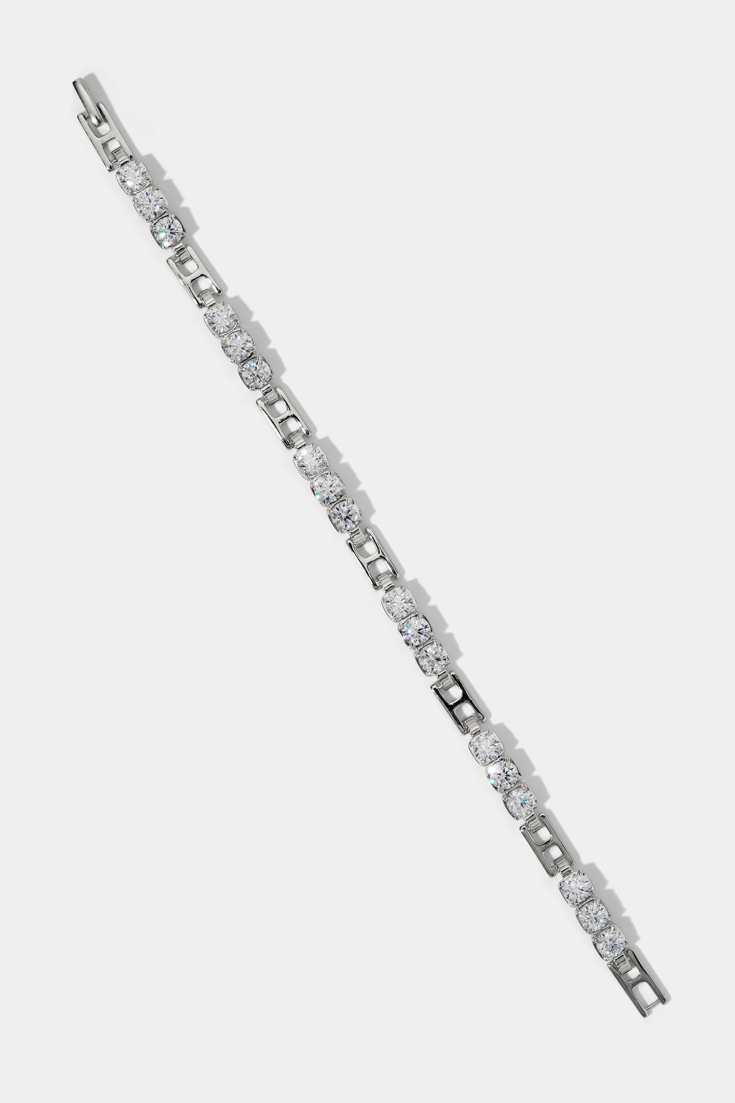DELANCEY LINE BRACELET IN RHODIUM PLATING, EXTENDED INTO A LINE