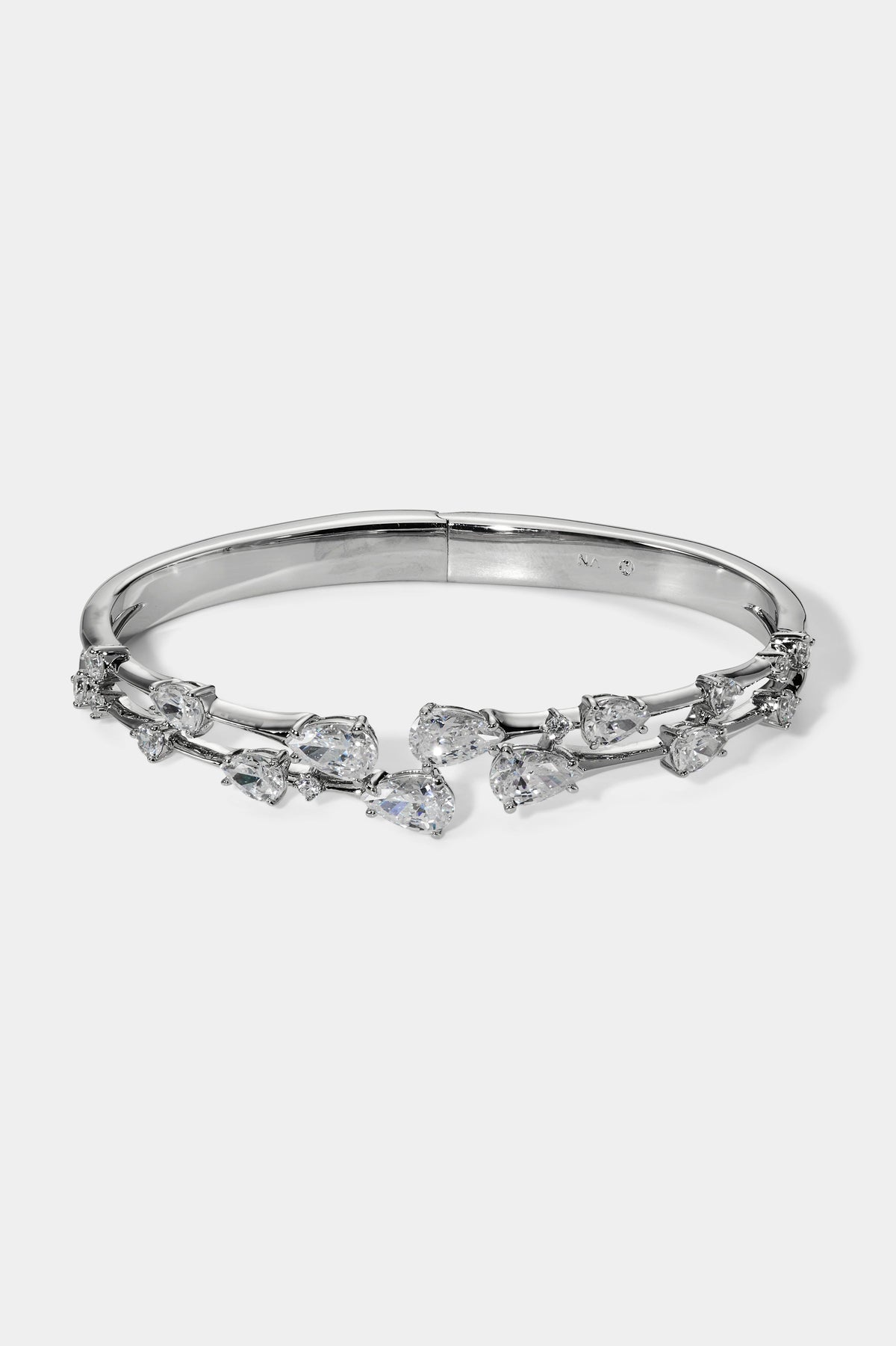 HERA MULTI BOTTOM HINGE BRACELET IN RHODIUM PLATING