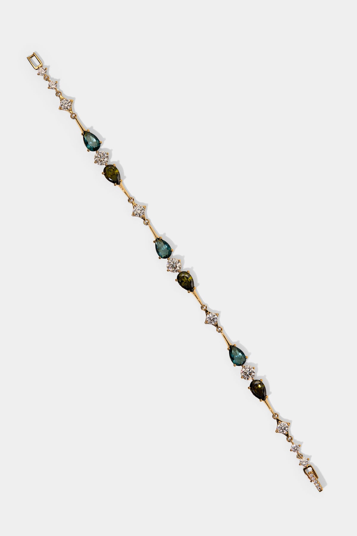 HERA MULTI LINE BRACELET WITH MULTI COLORED STONES AND GOLD PLATING