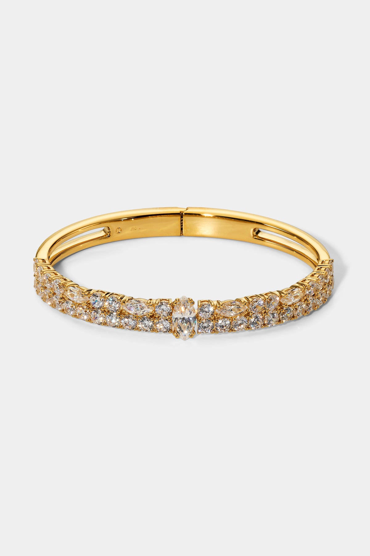 TWINNIE DOUBLE ROW HINGE BRACELET IN GOLD PLATING