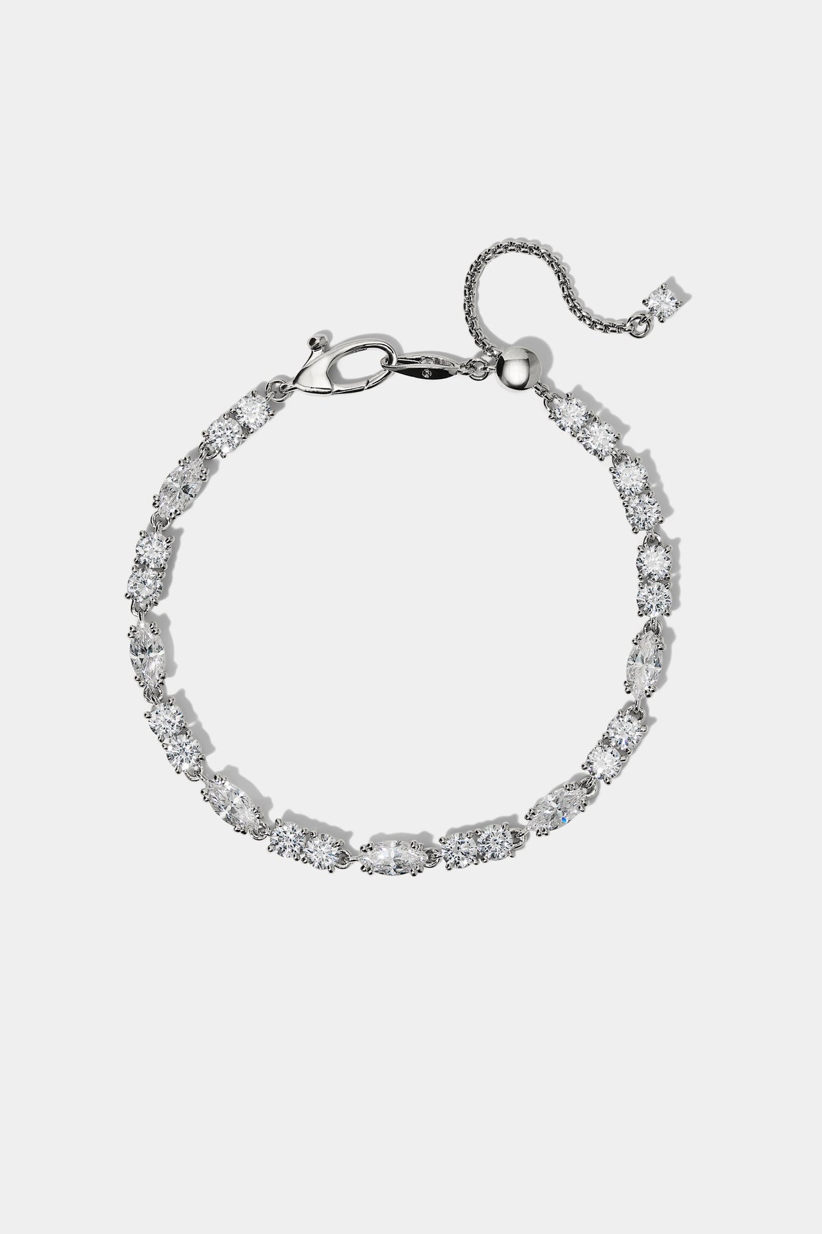 TWINNIE PATTERN LINE BRACELET IN RHODIUM PLATING