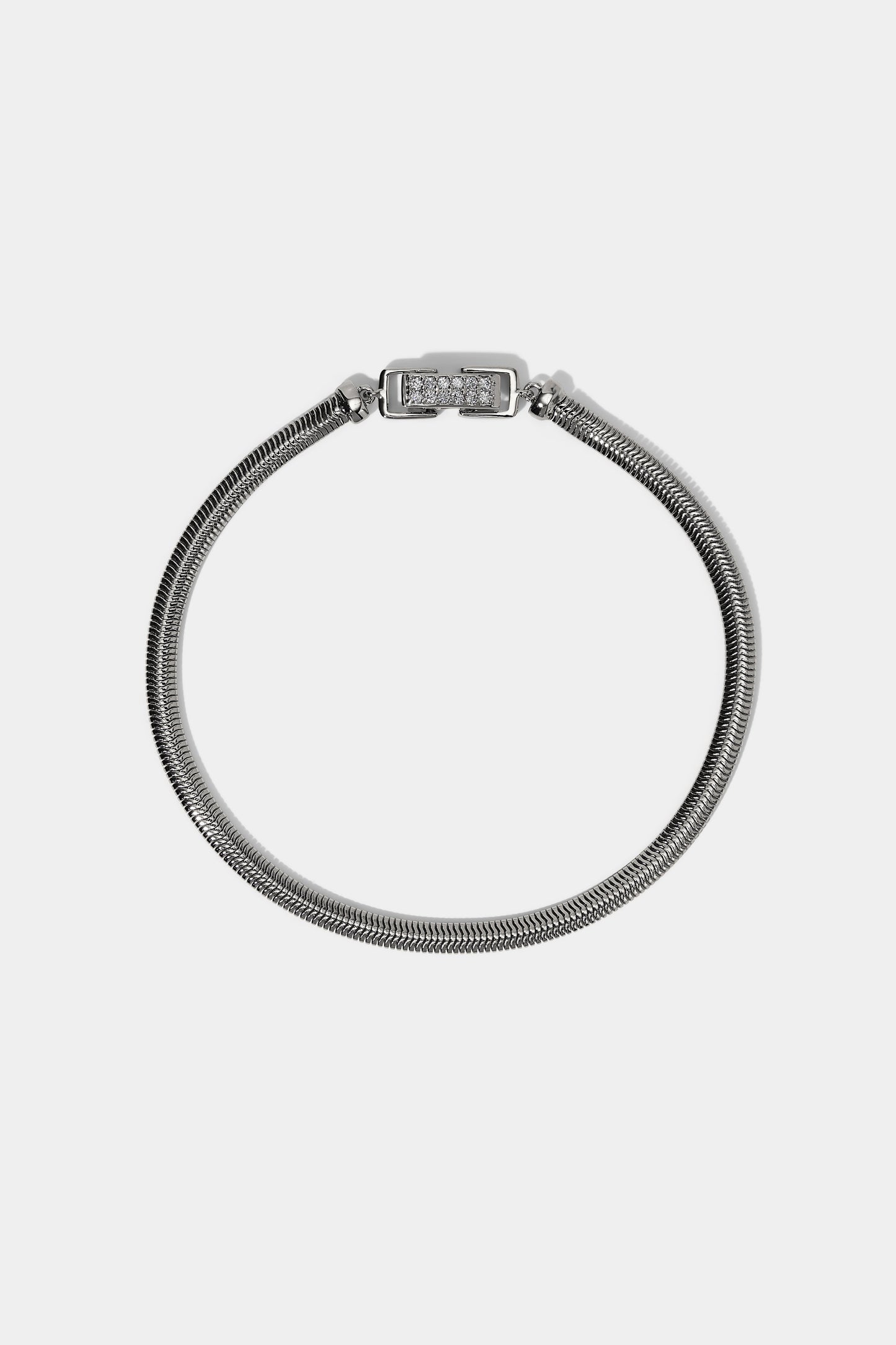 CELINE SNAKE CHAIN BRACELET IN RHODIUM PLATING