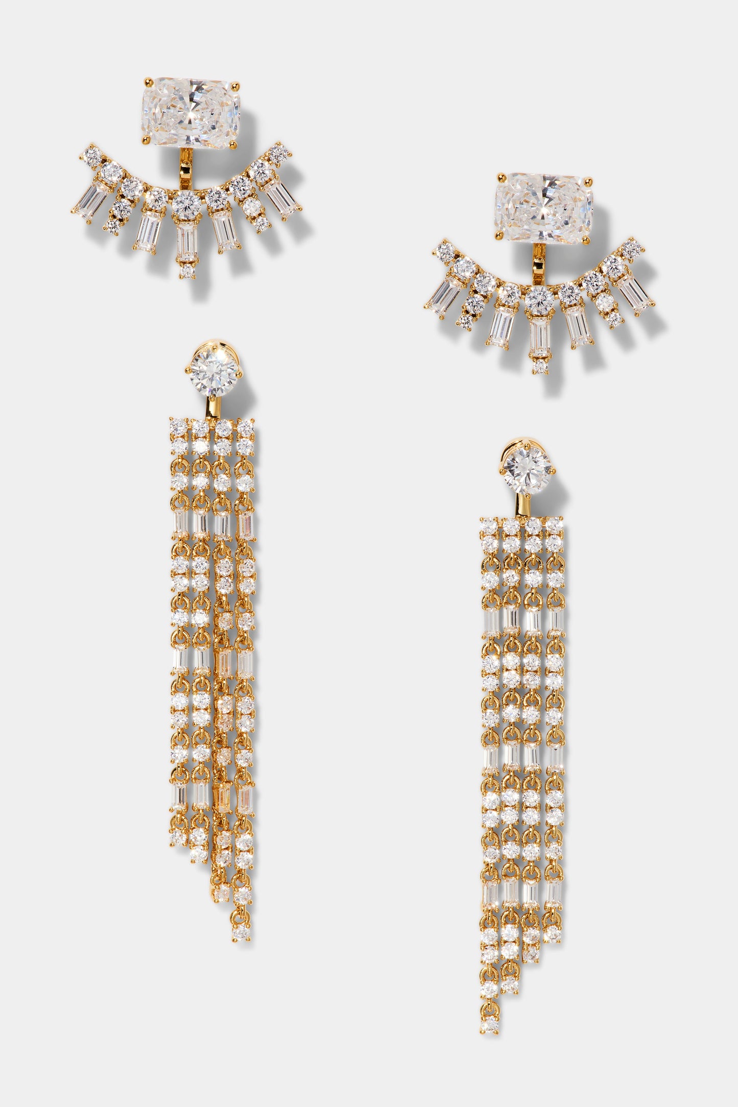 BONNE ANNÉE EMERALD MULTI MIXED SET OF EARRINGS IN GOLD PLATING