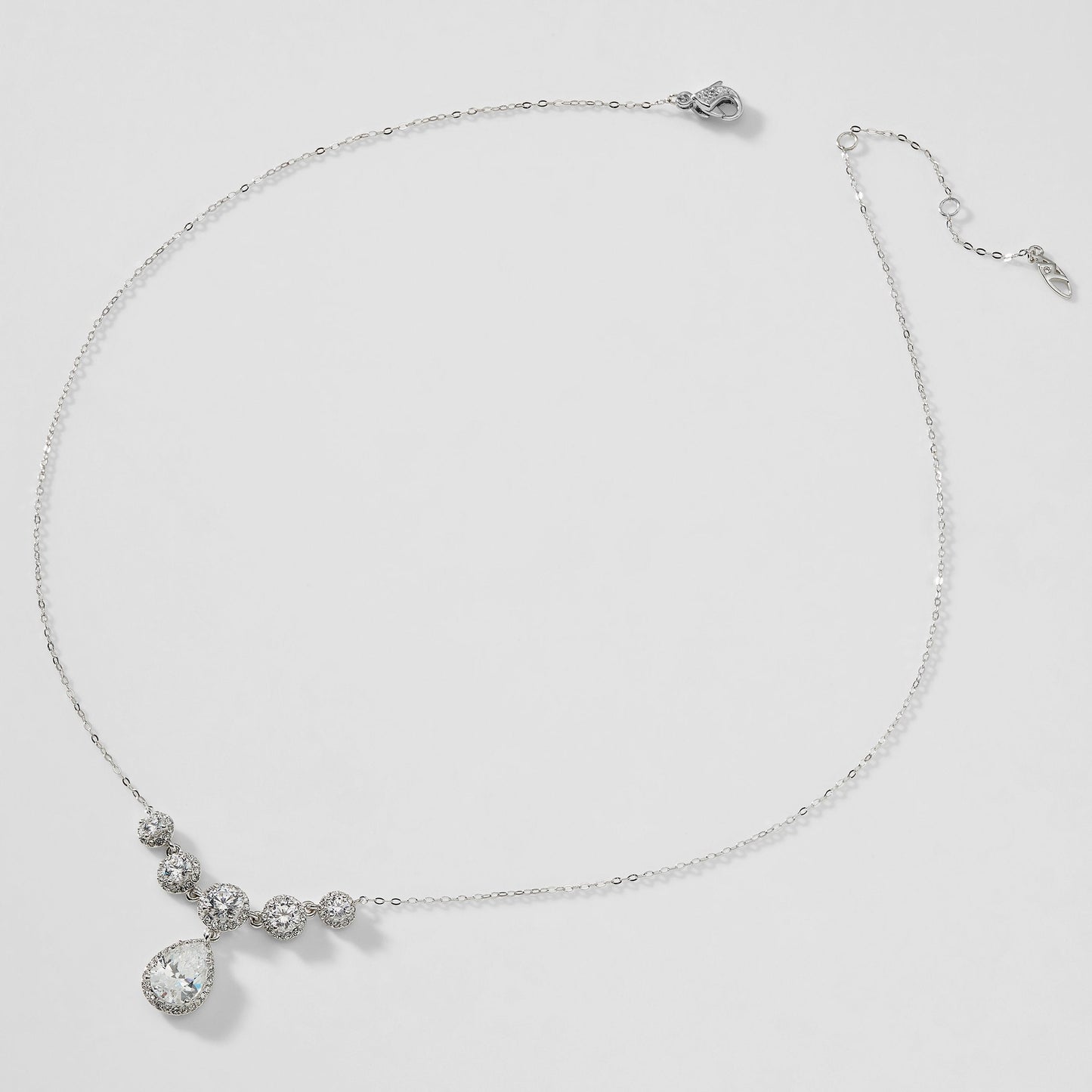 CZ PEAR DROP FRONTAL NECKLACE