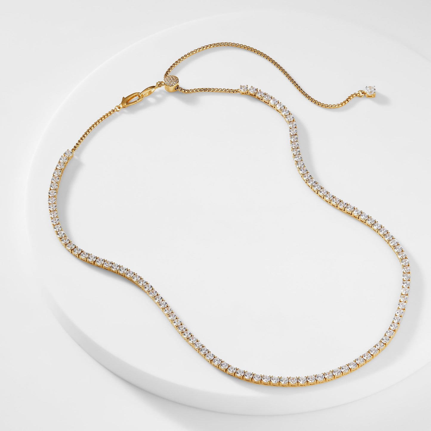 ROUND CZ TENNIS NECKLACE