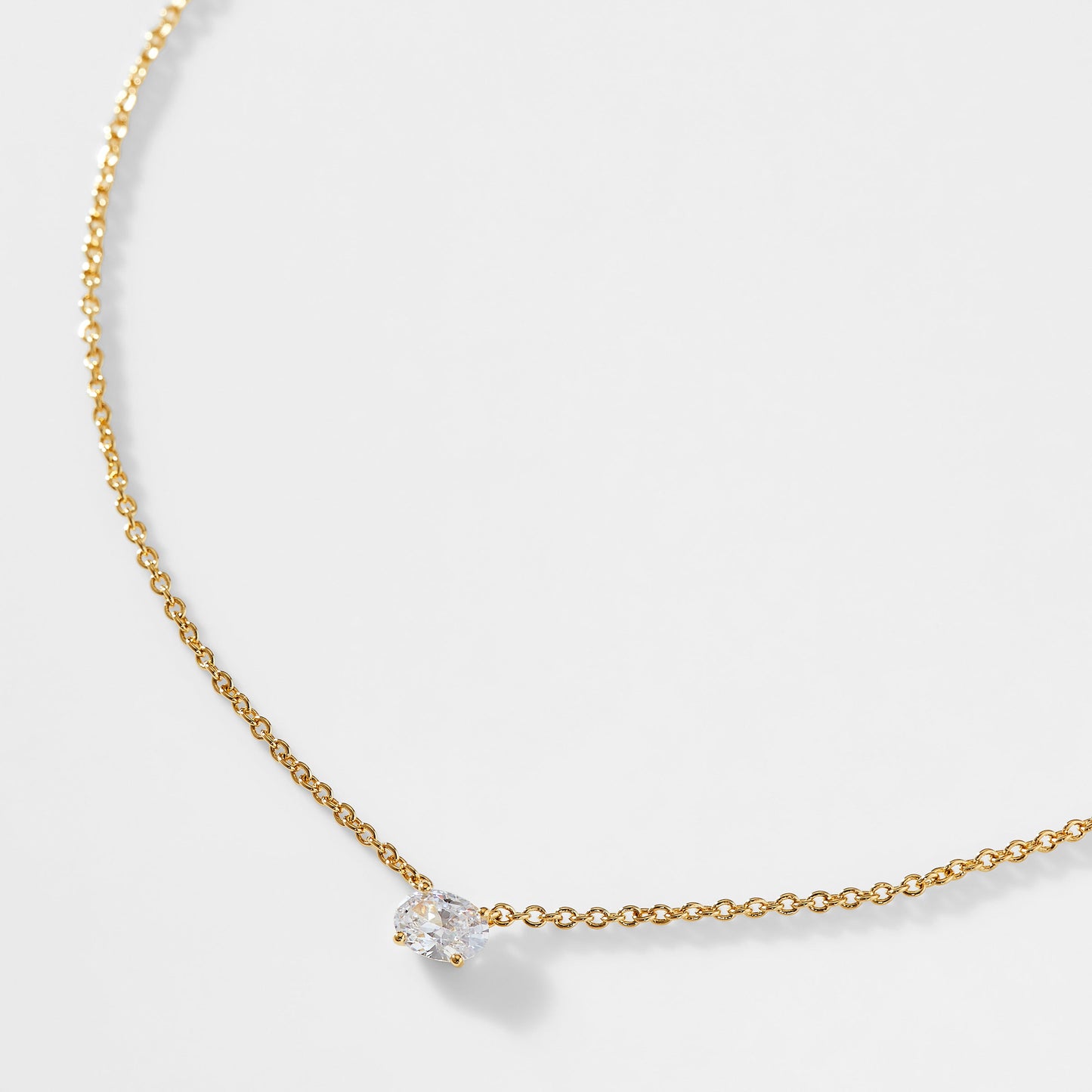 MODERN LOVE OVAL CZ NECKLACE