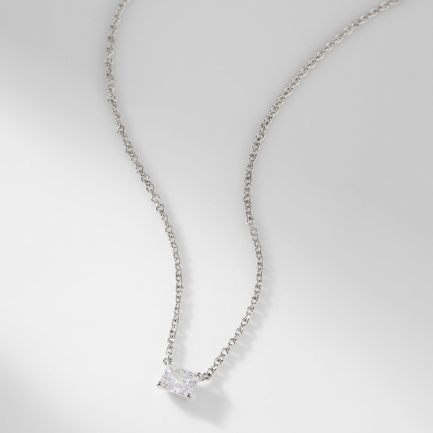 MODERN LOVE EMERALD CUT CZ NECKLACE