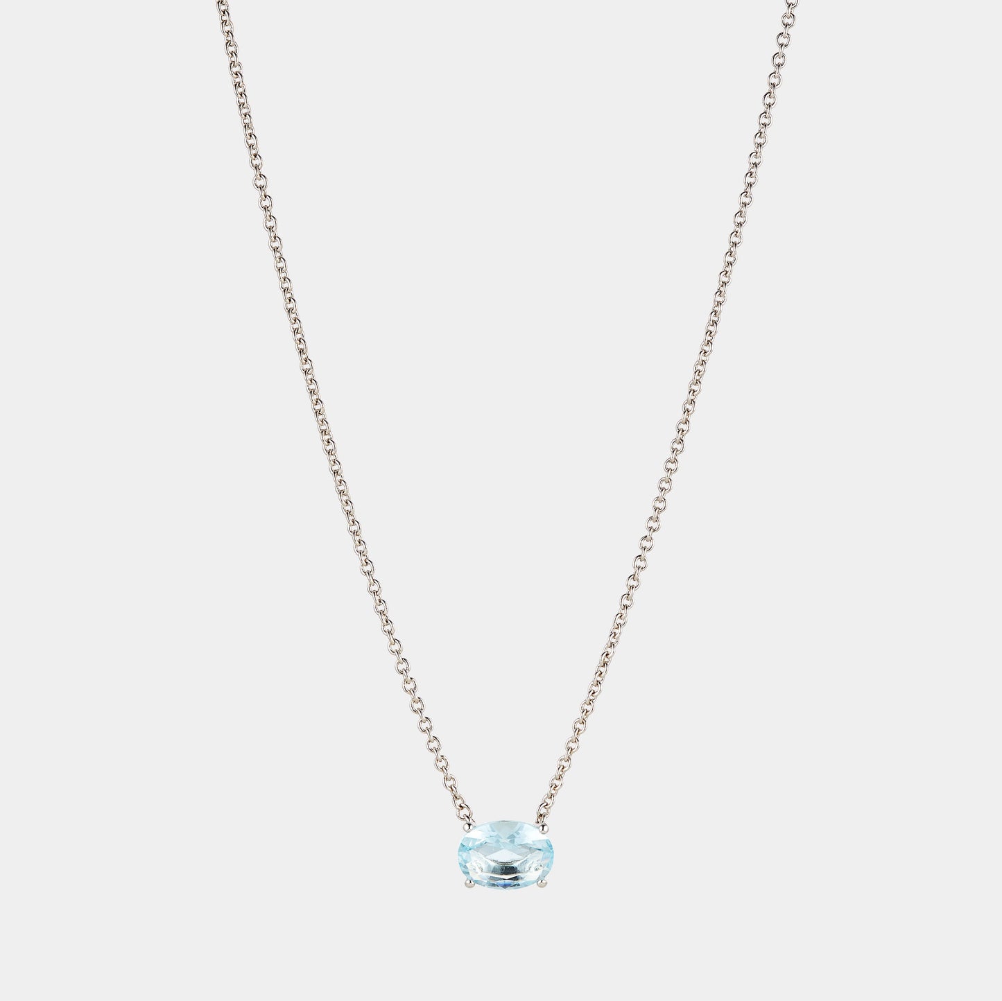 MODERN LOVE LARGE OVAL AQUA NECKLACE