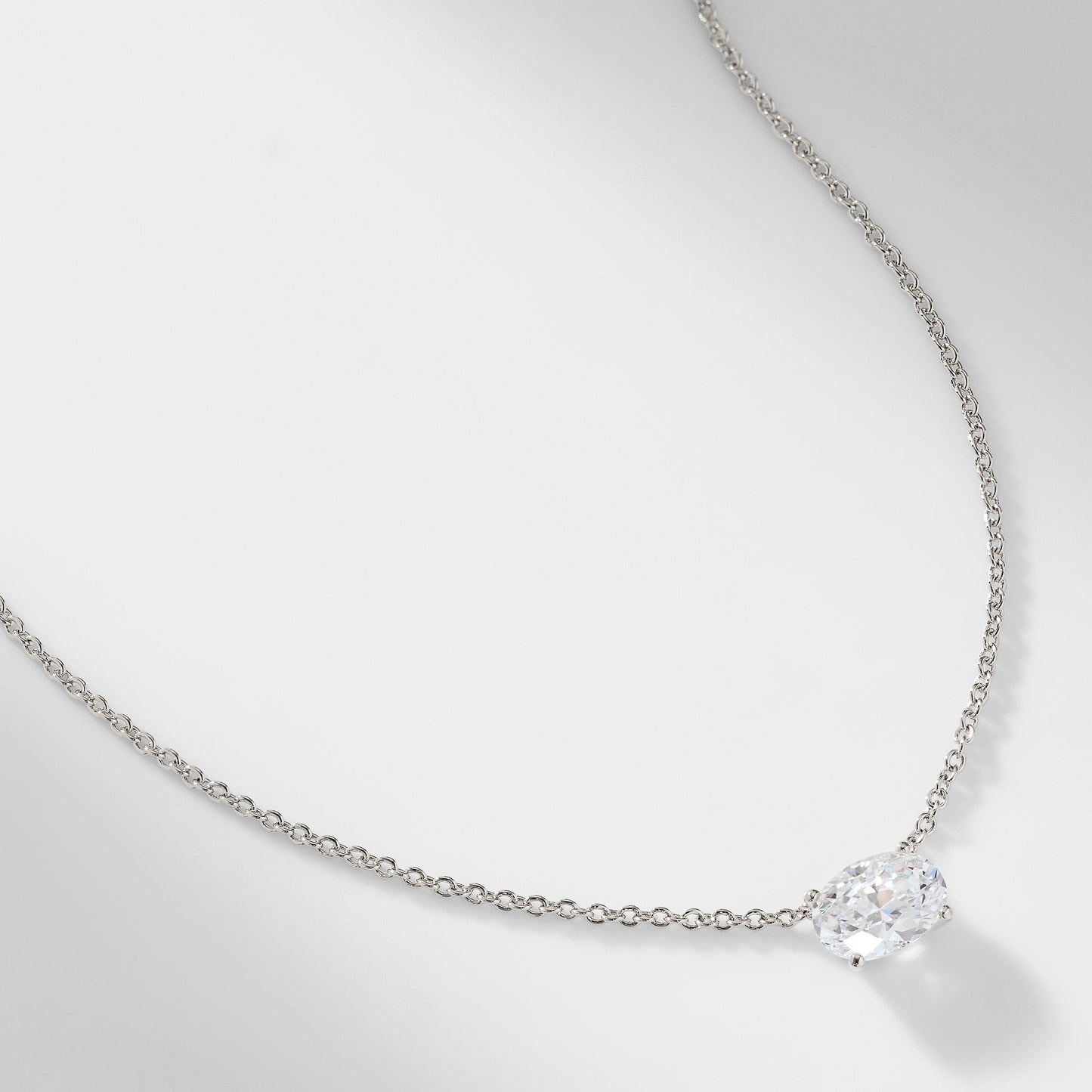 MODERN LOVE LARGE OVAL CZ NECKLACE