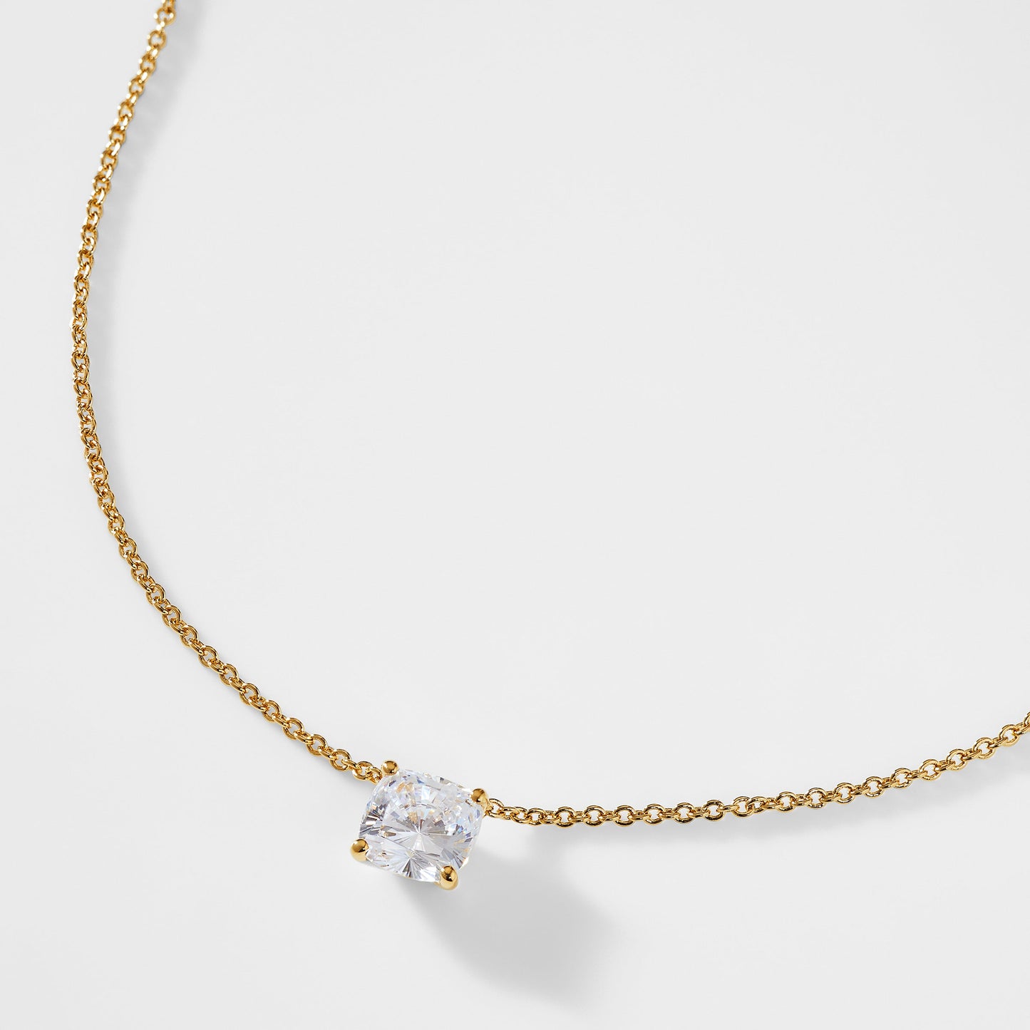 MODERN LOVE LARGE CUSHION CUT CZ NECKLACE