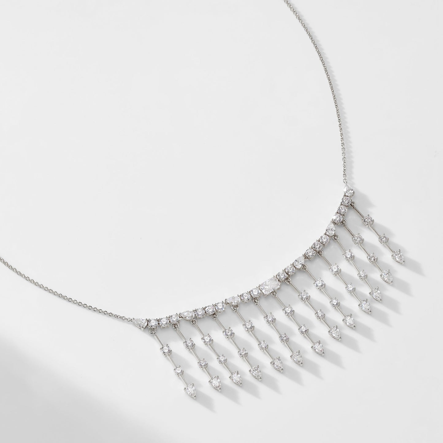 RSVP CZ FRINGE STATEMENT NECKLACE