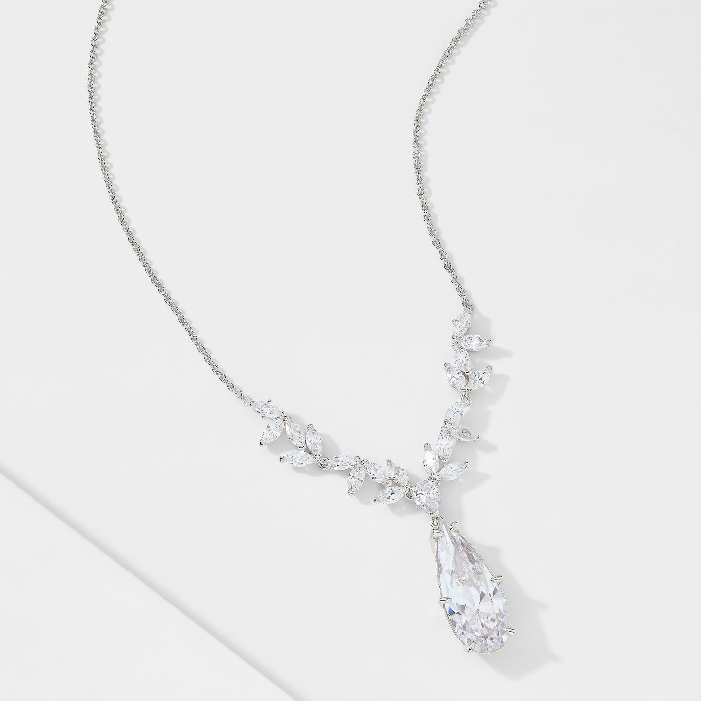 WILDFLOWER DROP FRONTAL CZ NECKLACE