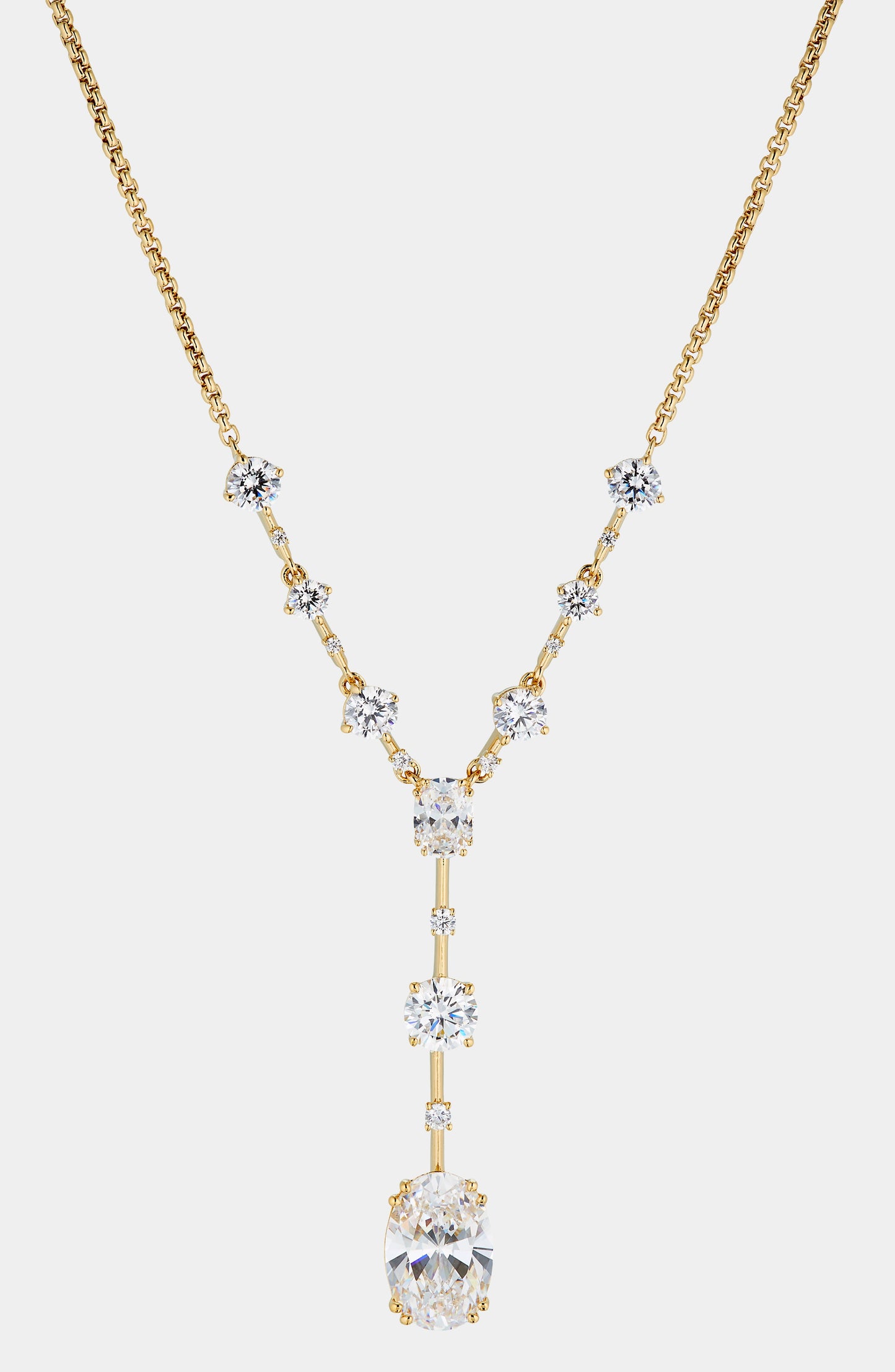 EVELYN OVAL CZ ADJUSTABLE Y NECKLACE