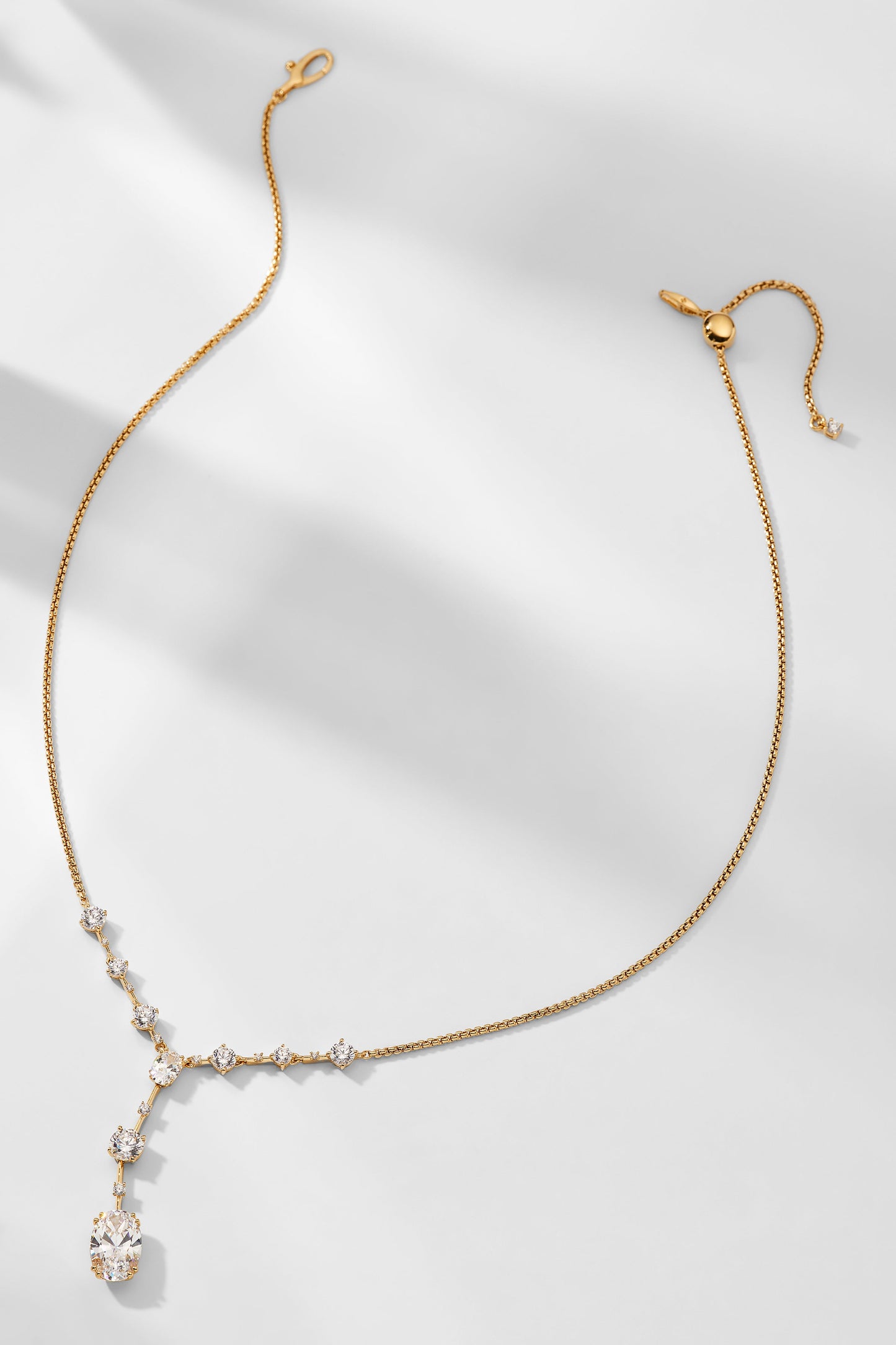 EVELYN OVAL CZ ADJUSTABLE Y NECKLACE