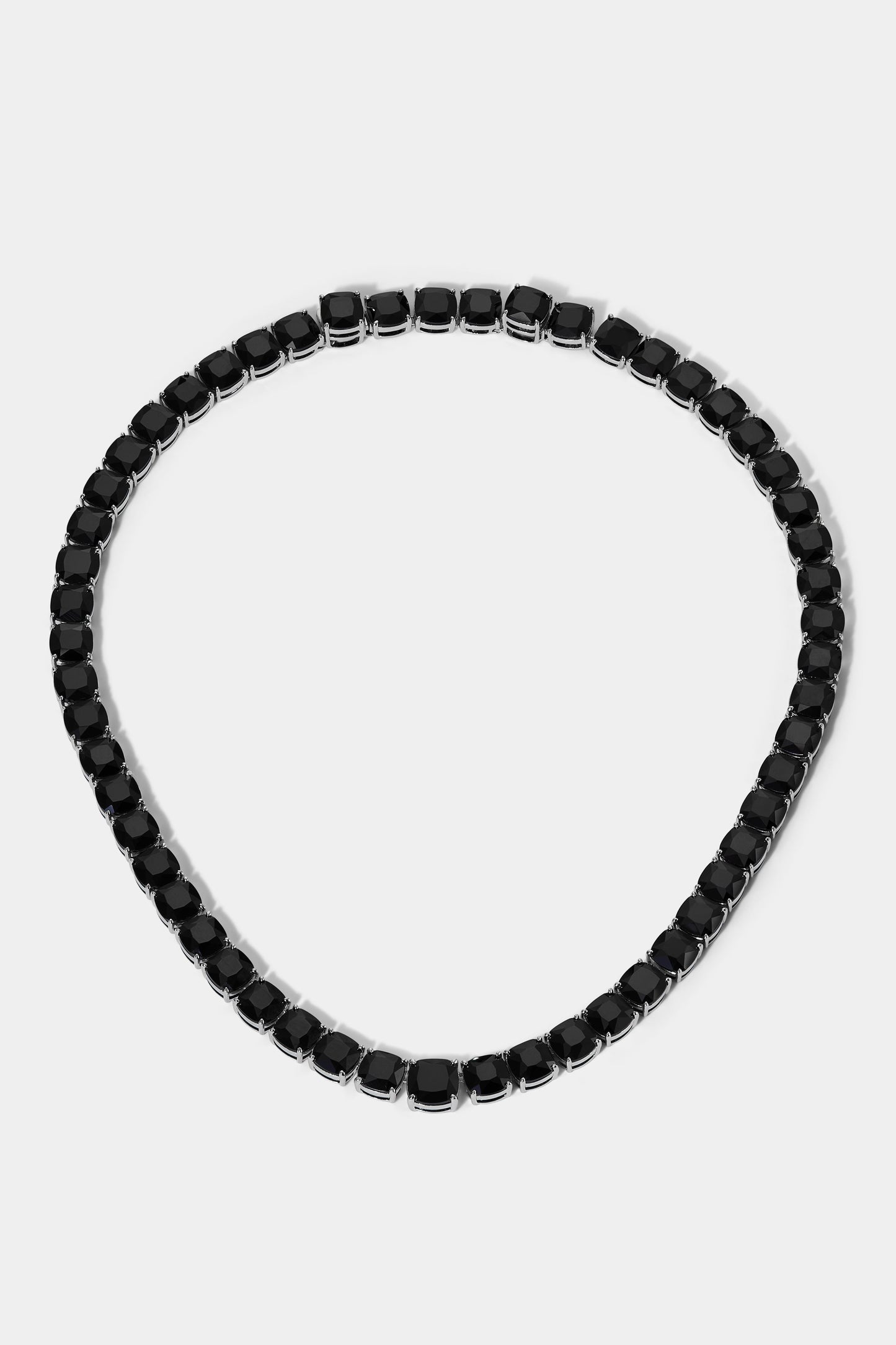 STARLET BLACK CUSHION COLLAR NECKLACE IN RHODIUM PLATING