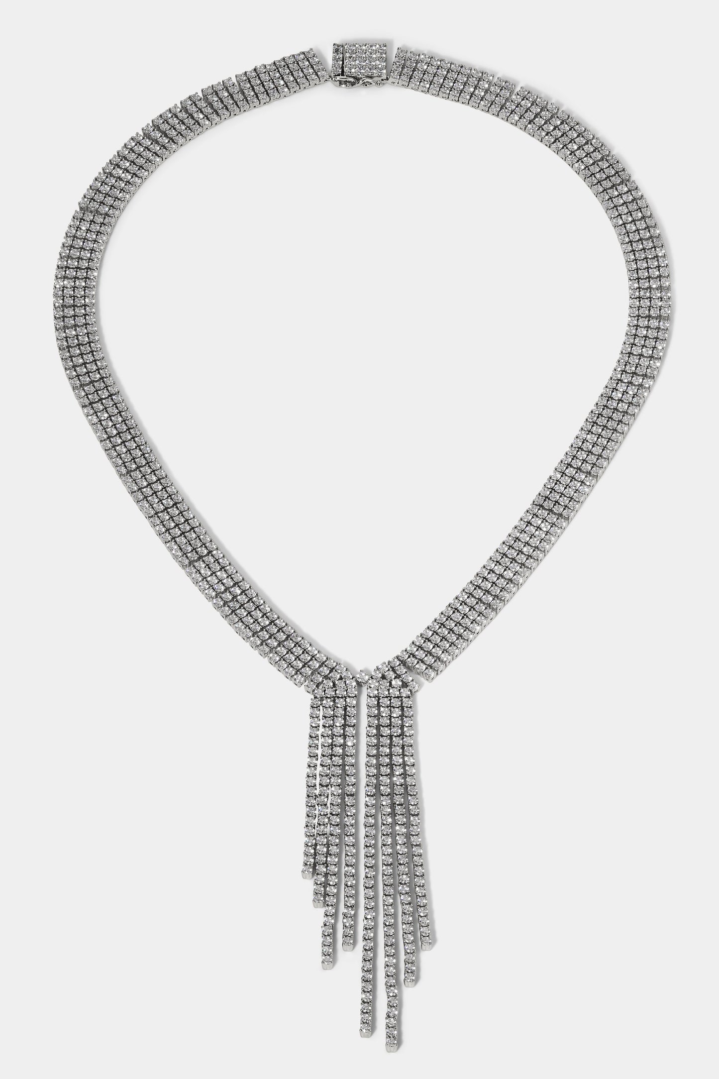 STARLET DRAMA Y NECKLACE IN RHODIUM PLATING. 