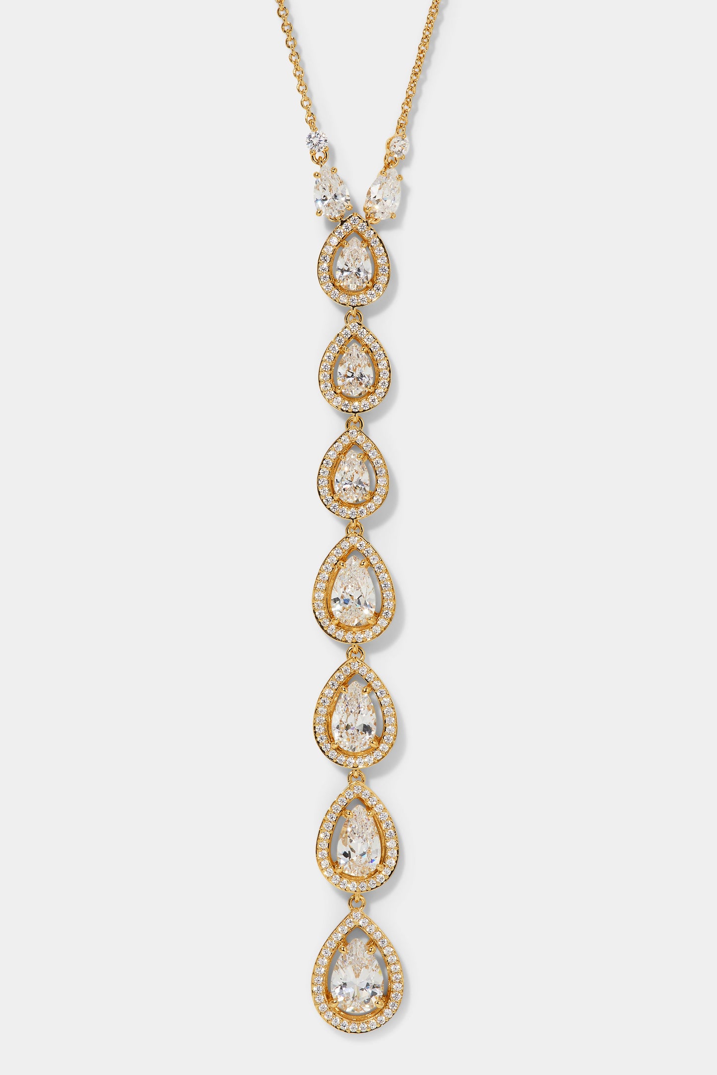 RADIANT LONG PEAR CZ Y NECKLACE