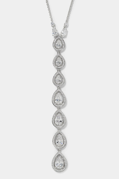 RADIANT LONG PEAR CZ Y NECKLACE