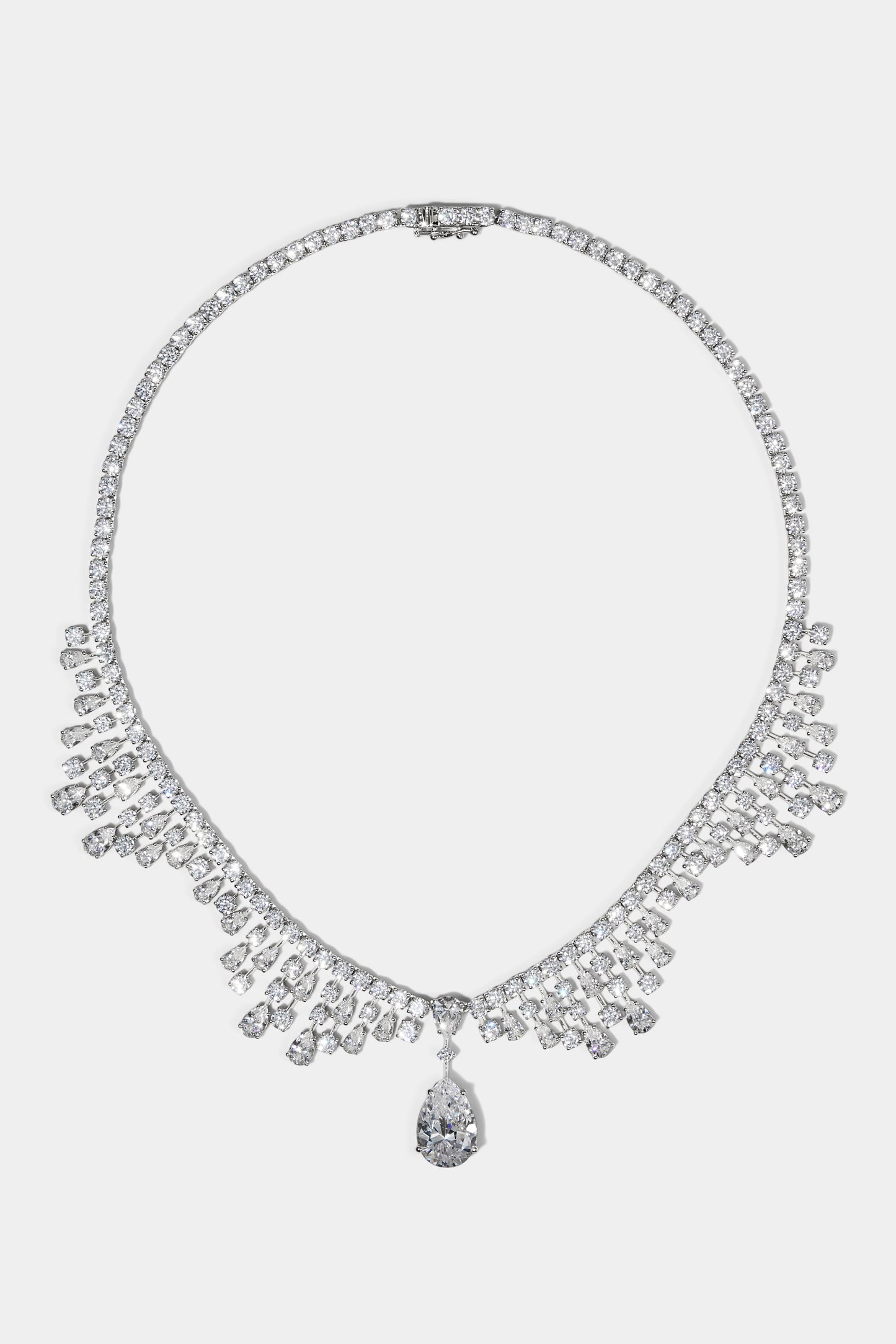 HOLLYWOOD STATEMENT NECKLACE IN RHODIUM PLATING